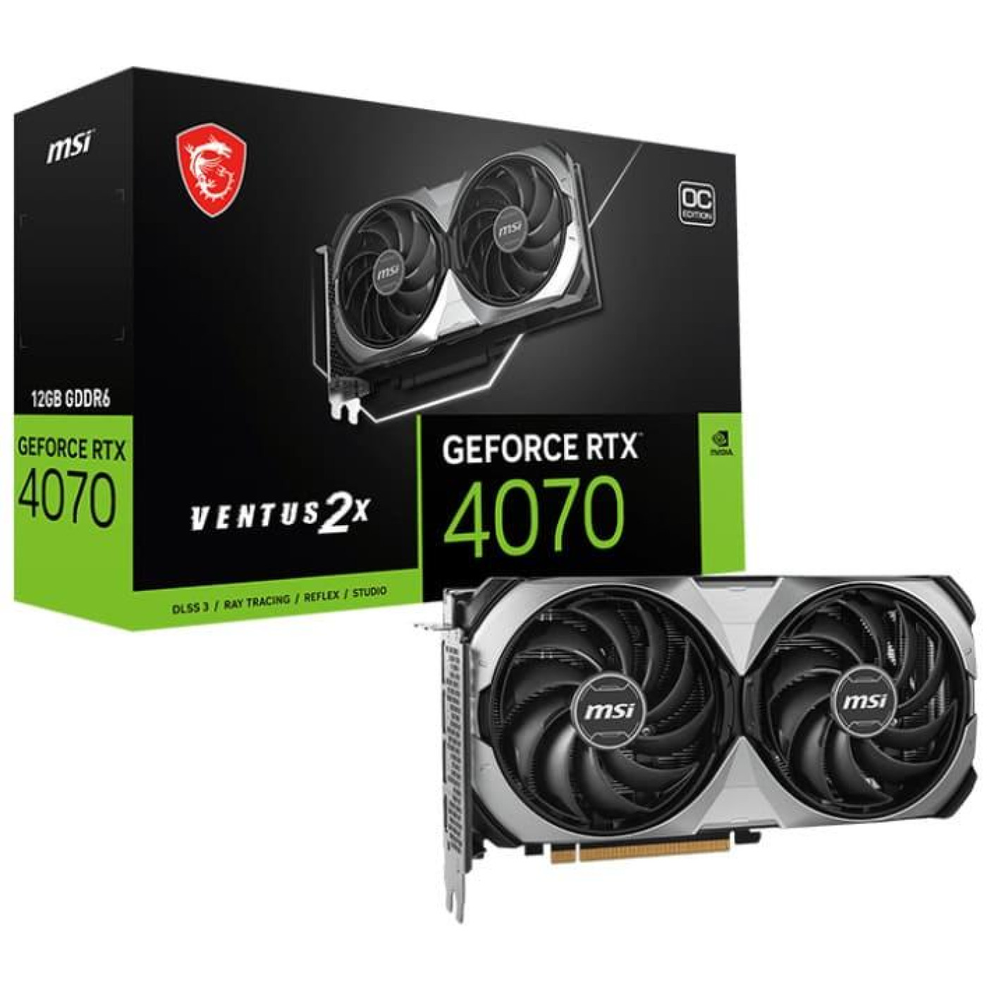 Видеокарта MSI RTX 4070 12Gb VENTUS 2X E1 OC (RTX 4070 VENTUS 2X E1 12G OC) (GDDR6, 192 bit, PCI-E v4.0 x16) Б/у