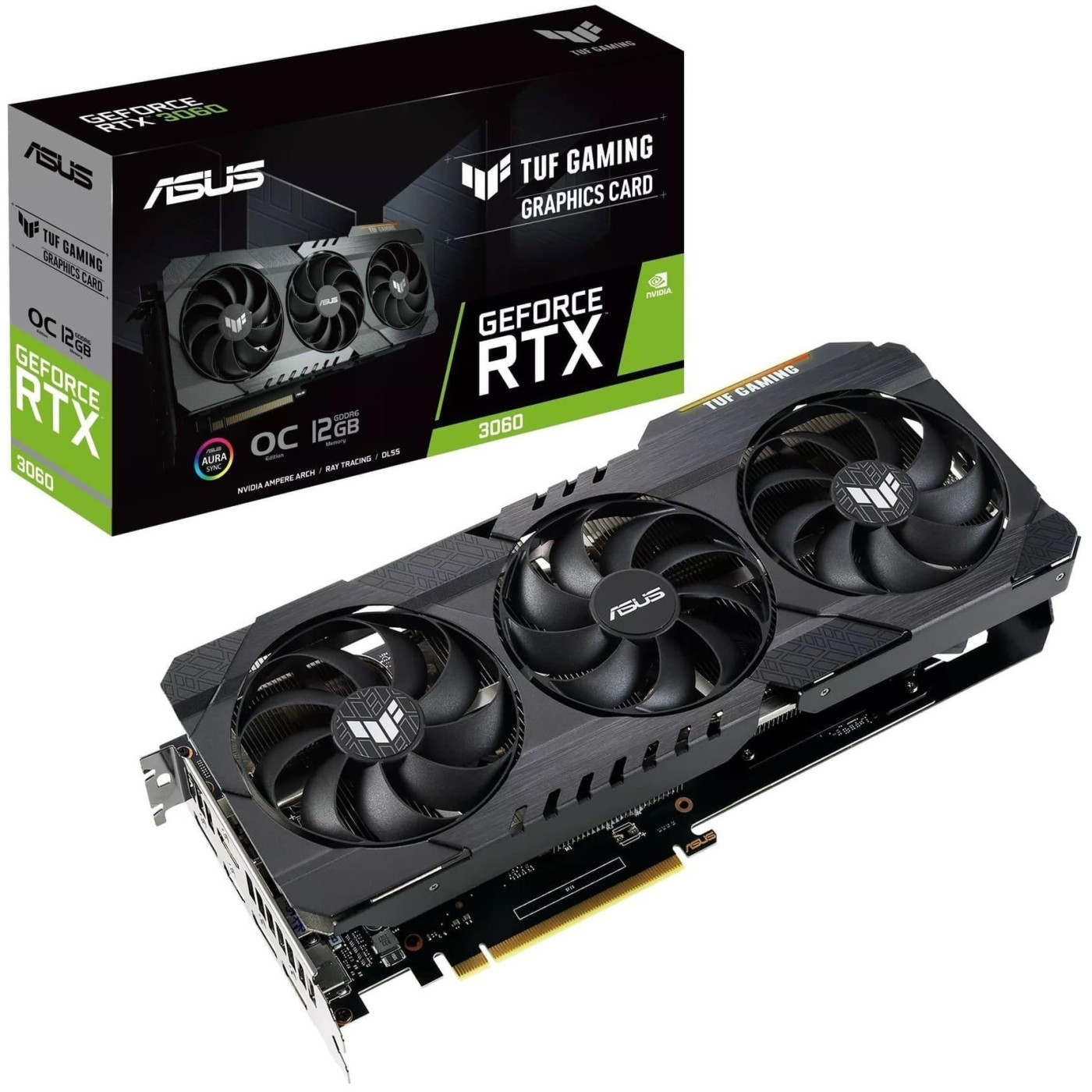 Відеокарта ASUS RTX 3060 12Gb TUF Gaming OC LHR (TUF-RTX3060-O12G-V2-GAMING) (GDDR6, 192 bit, PCI-E v4.0) Б/в