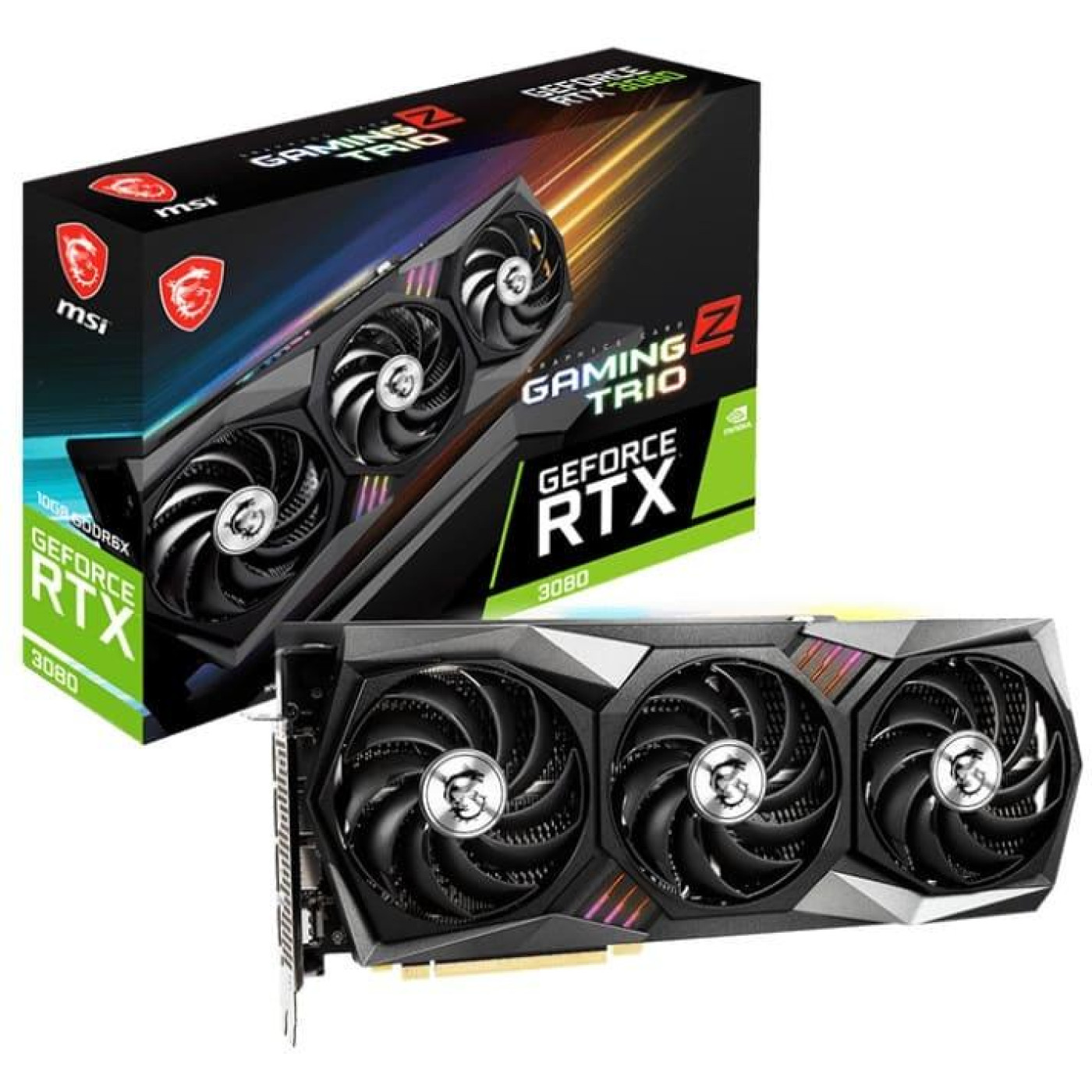 Відеокарта MSI RTX 3080 10Gb Gaming Z Trio (RTX 3080 GAMING Z TRIO 10G) (GDDR6X, 320 bit, PCI-E v4.0 x16) Б/в
