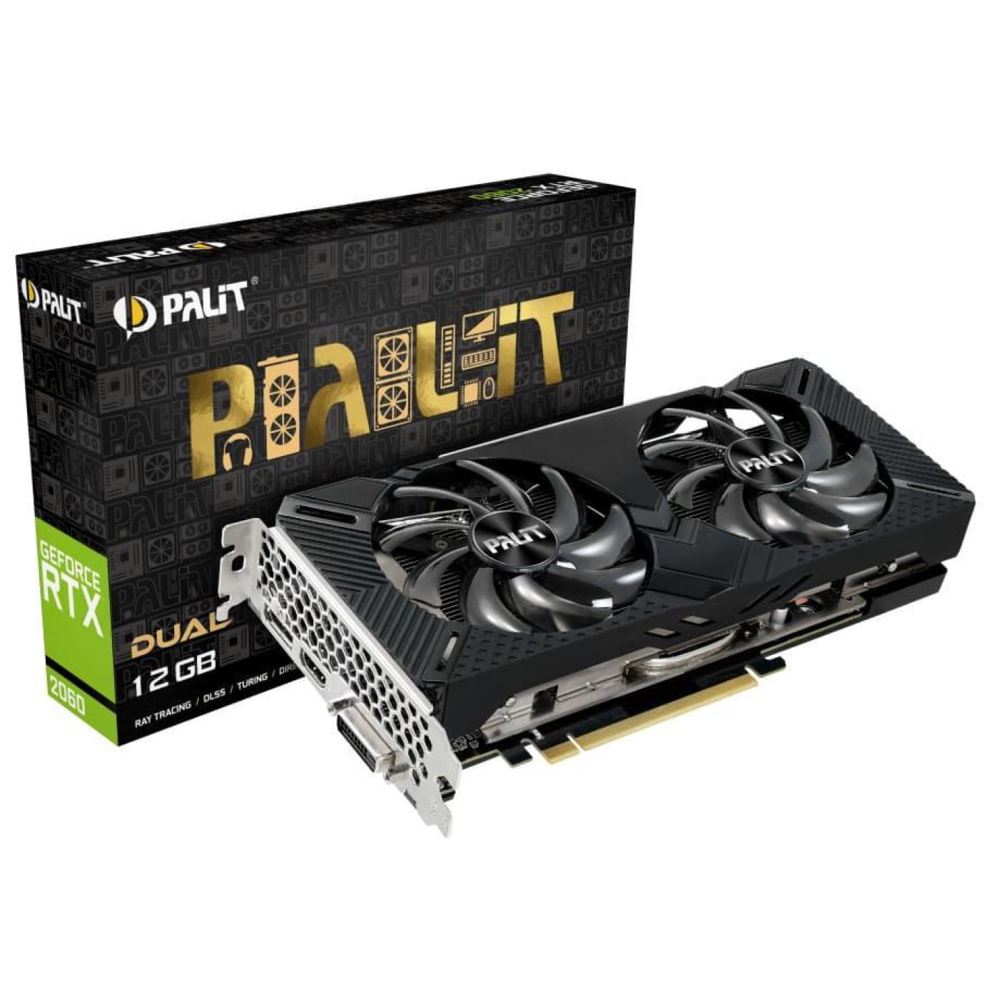 Відеокарта Palit RTX 2060 12GB Dual (NE62060018K9-1160C) (GDDR6, 192 bit, PCI-E 3.0 x16) Б/в