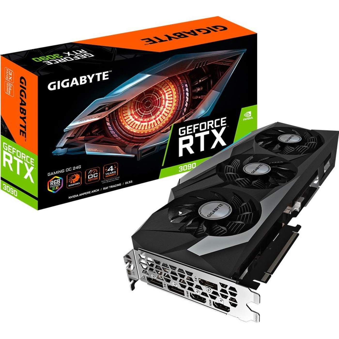 Відеокарта Gigabyte RTX 3090 24G Gaming OC (GV-N3090GAMING OC-24GD) (GDDR6X, 384 bit, PCI-E v4.0 x16) Б/в