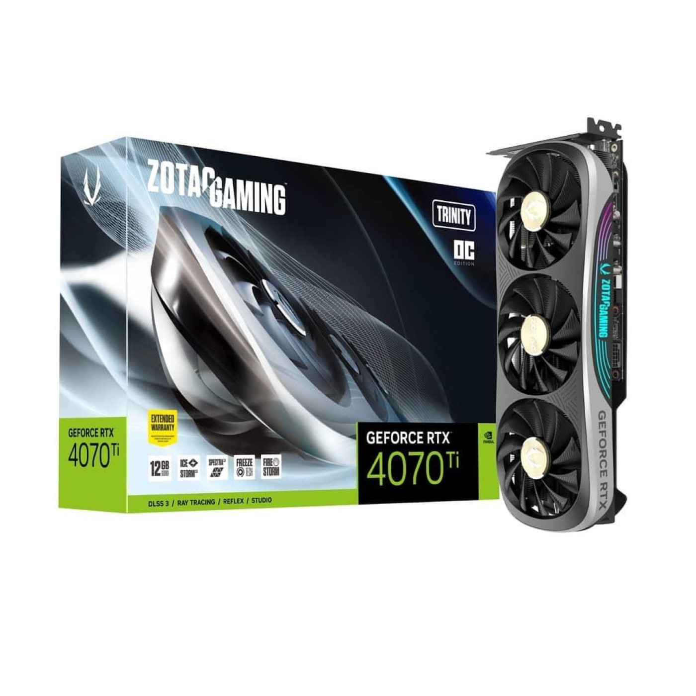 Відеокарта Zotac RTX 4070 Ti 12Gb Trinity OC (ZT-D40710J-10P) (GDDR6X, 192 bit, PCI-E v4.0 x16)