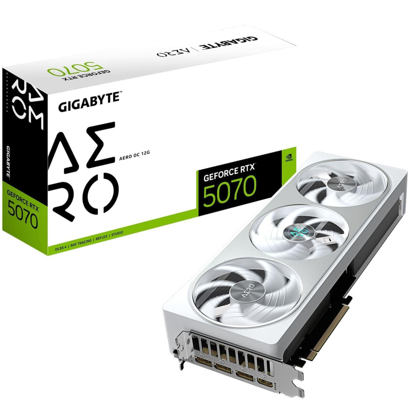 Видеокарта Gigabyte RTX 5070 12GB AERO OC (GV-N5070AERO OC-12GD) (GDDR7, 192 bit, PCI-E v5.0 x16)
