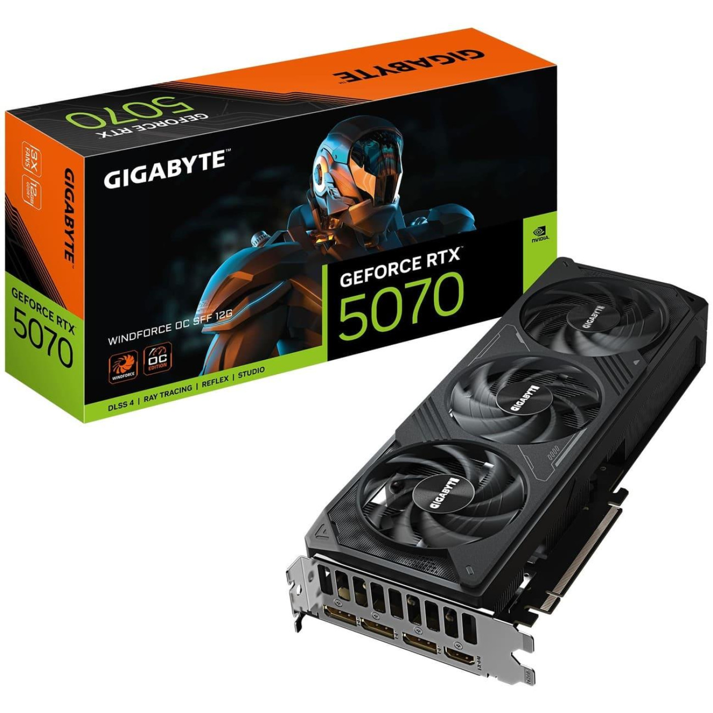 Видеокарта Gigabyte RTX 5070 12GB WINDFORCE OC SFF (GV-N5070WF3OC-12GD) (GDDR7, 192 bit, PCI-E v5.0)
