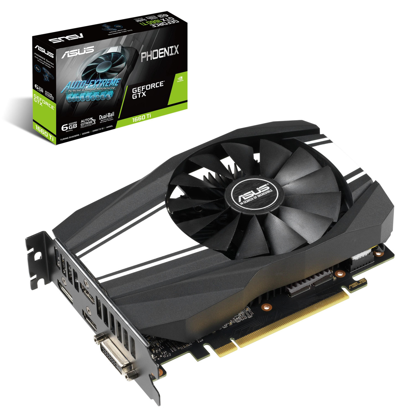 Видеокарта ASUS GTX 1660Ti 6Gb Phoenix (PH-GTX1660TI-6G) (GDDR6, 192 bit, PCI-E 3.0 x16) Б/у