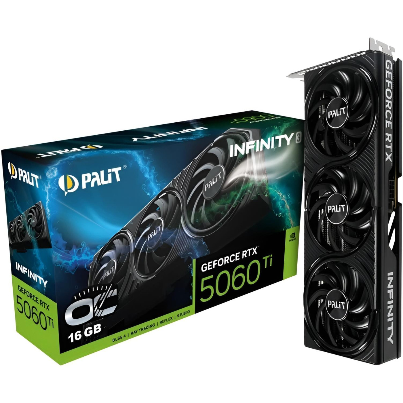 Видеокарта Palit RTX 5060 Ti 16GB Infinity 3 OC (NE7506TS19T1-GB2061S) (GDDR7, 128 bit, PCI-E v5.0 x8) U1