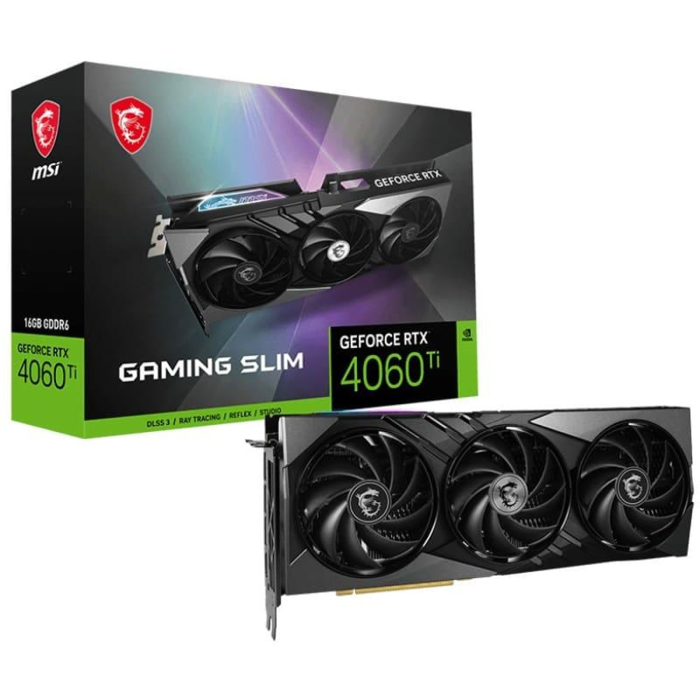Відеокарта MSI RTX 4060 Ti 16GB GAMING SLIM (RTX 4060 Ti GAMING SLIM 16G) (GDDR6, 128 bit, PCI-E v4.0 x8) FR