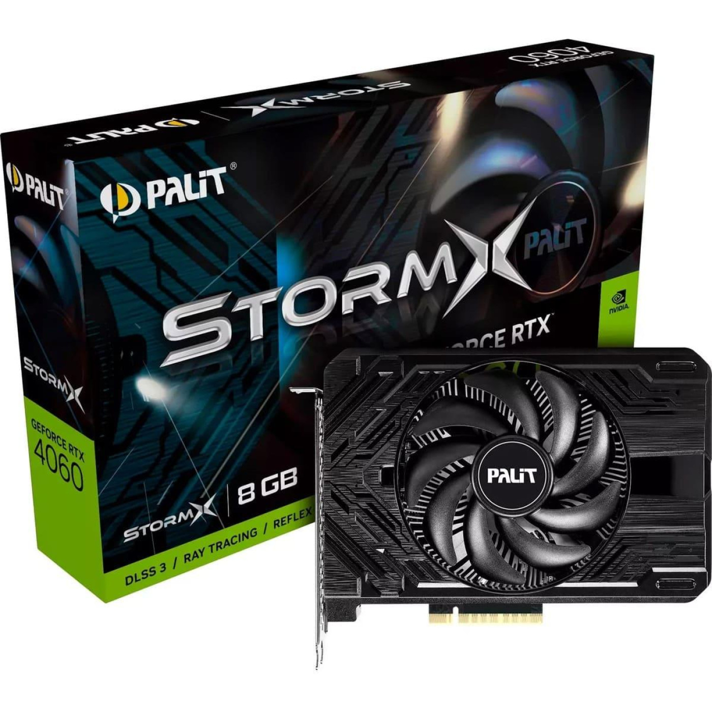 Видеокарта Palit RTX 4060 8GB StormX (NE64060019P1-1070F) (GDDR6, 128 bit, PCI-E 4.0 x8)