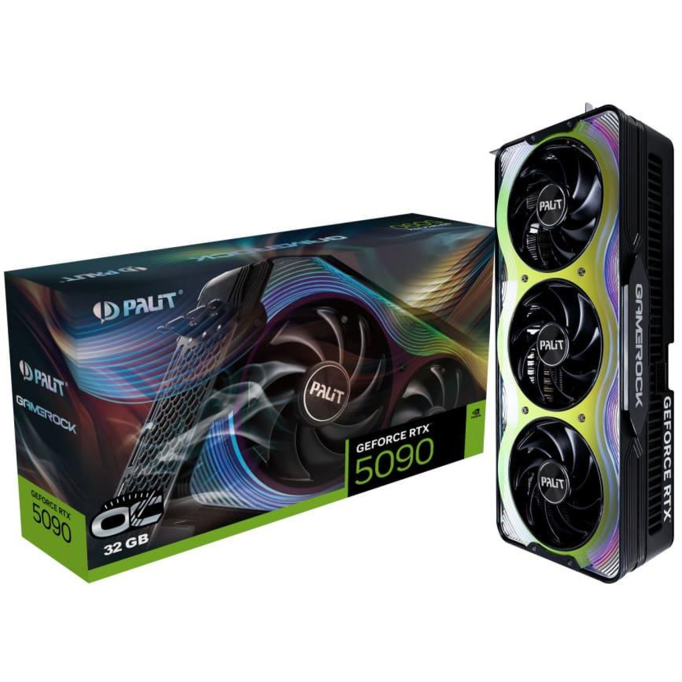 Видеокарта Palit RTX 5090 32Gb GameRock OC (NE75090S19R5-GB2020G) (GDDR7, 512 bit, PCI-E v5.0)