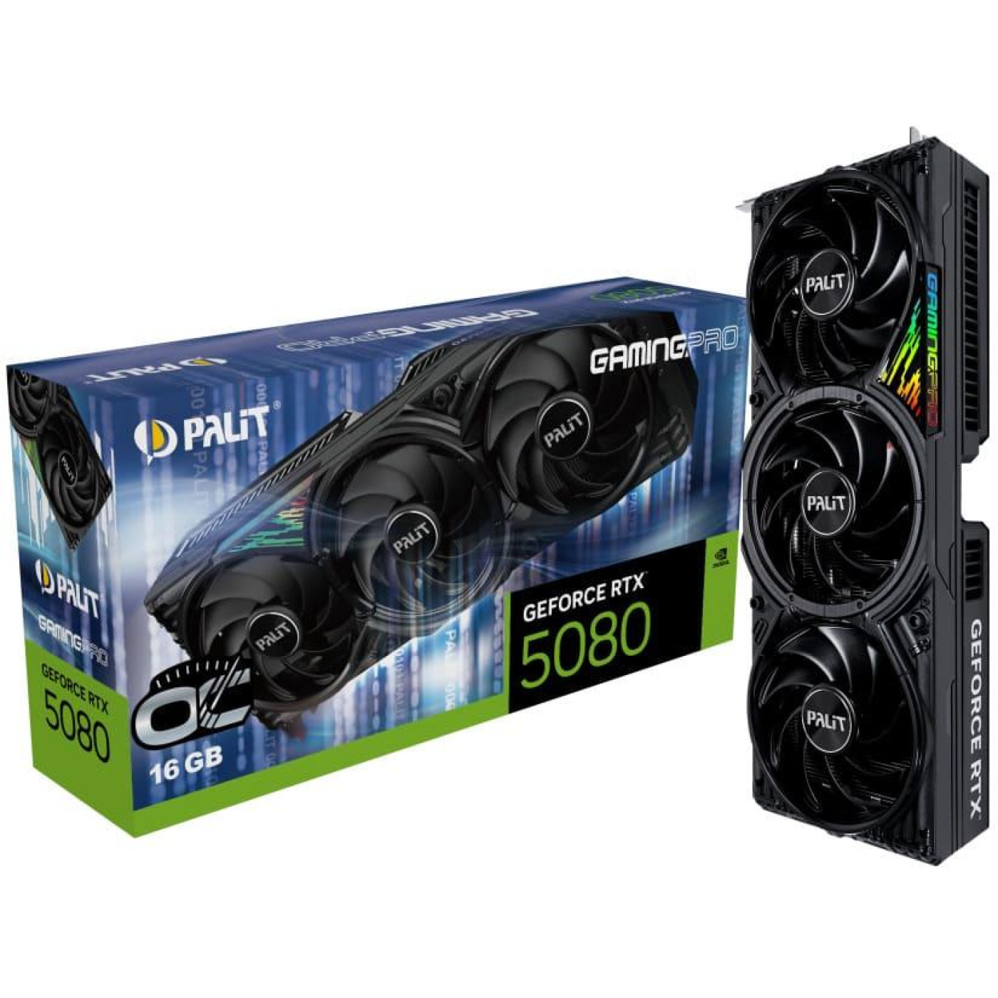 Видеокарта Palit RTX 5080 16Gb GamingPro OC (NE75080S19T2-GB2031A) (GDDR7, 256 bit, PCI-E v5.0 x16)