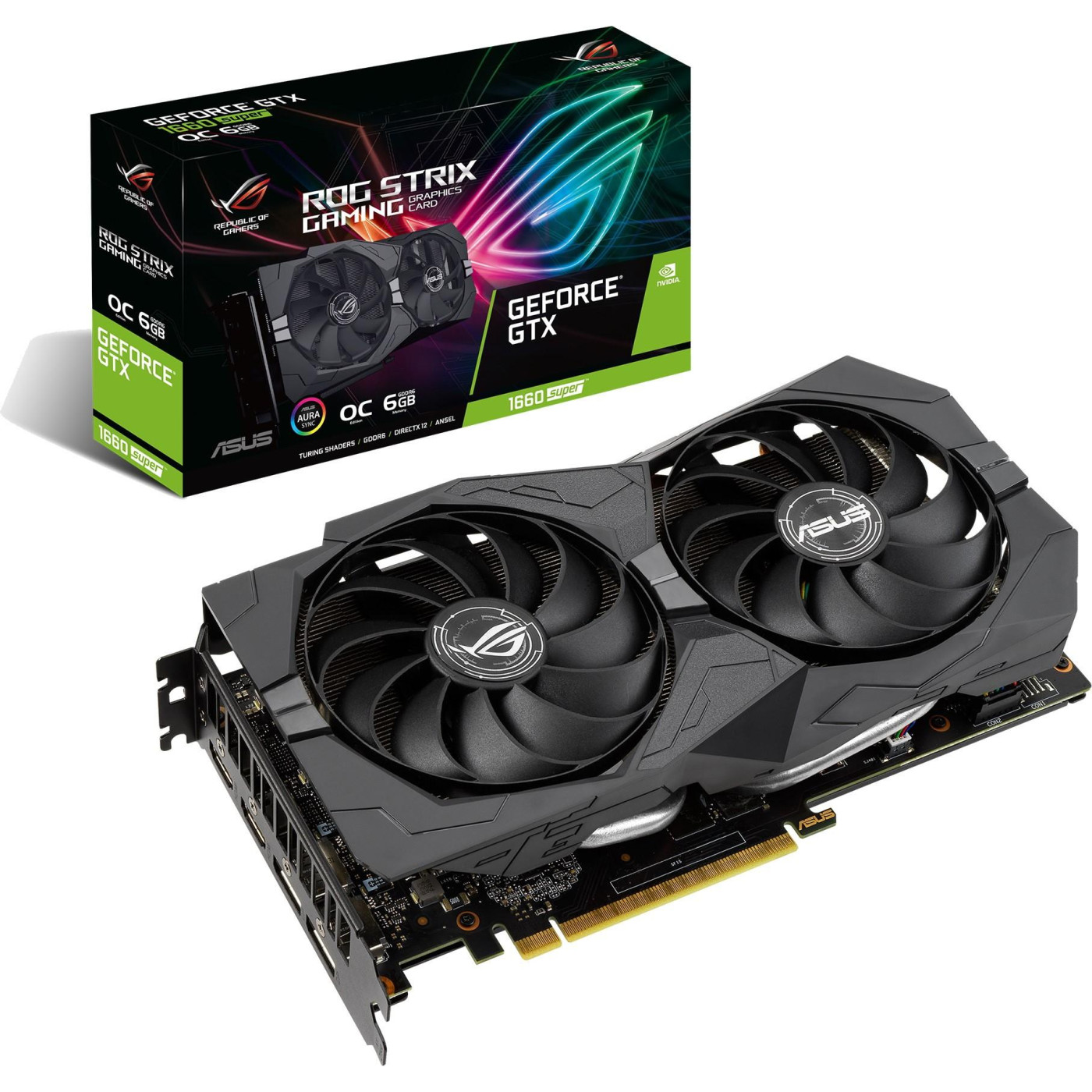 Видеокарта ASUS GTX 1660 6Gb Super Strix Gaming OC (ROG-STRIX-GTX1660S-O6G-GAMING) (GDDR6, 192 bit, PCI-E 3.0 x16) Б/у