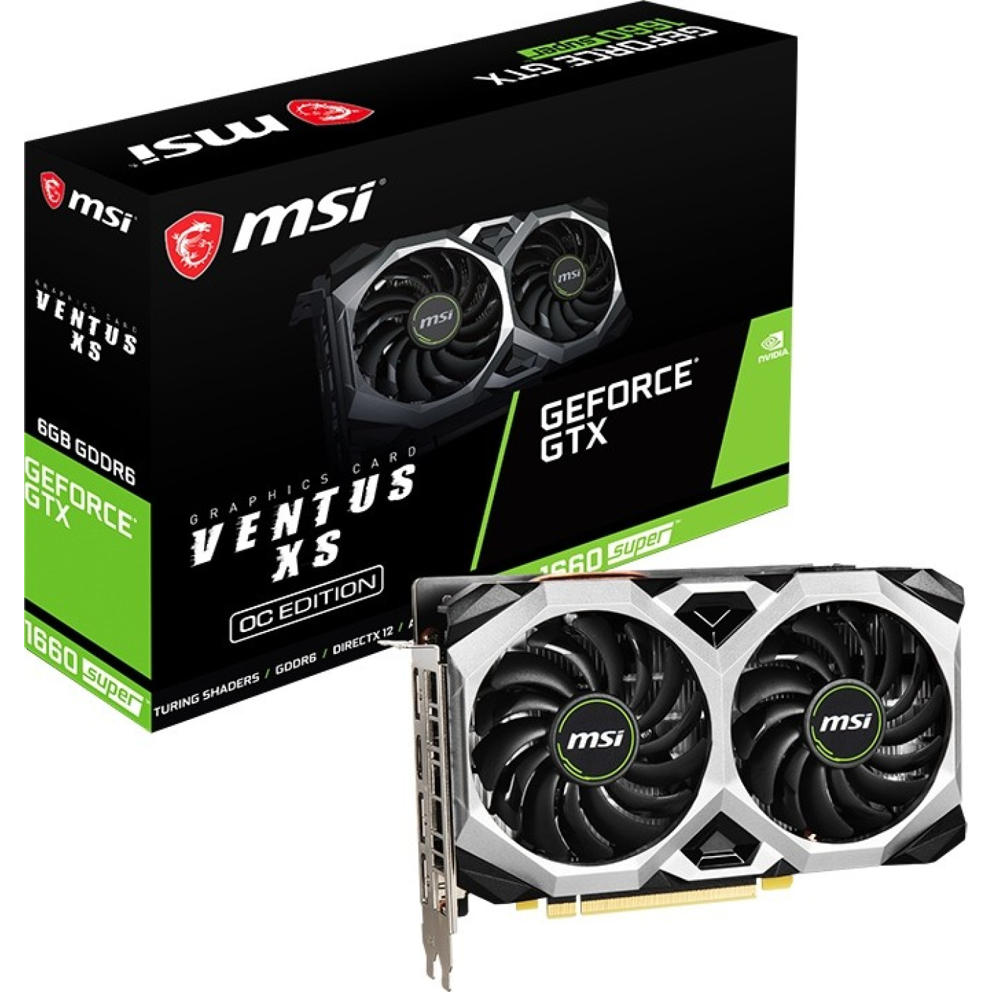 Відеокарта MSI GTX 1660 6Gb Super Ventus XS OC (GeForce GTX 1660 Super Ventus XS OC) (GDDR6, 192 bit, PCI-E 3.0 x16) Б/в