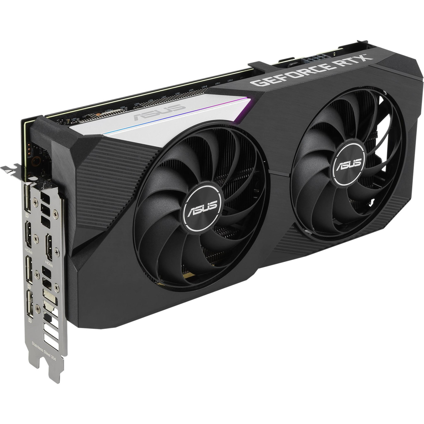 Видеокарта ASUS RTX 3060Ti 8Gb Dual OC (DUAL-RTX3060TI-O8G) (GDDR6, 256 bit, PCI-E v4.0 x16) Б/у