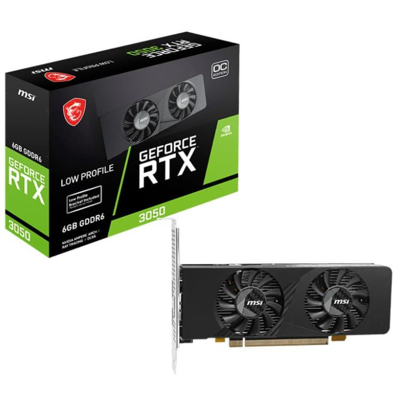 Відеокарта MSI RTX 3050 6GB LP E OC (RTX 3050 LP E 6G OC) (GDDR6, PCI-E v4.0 x8)