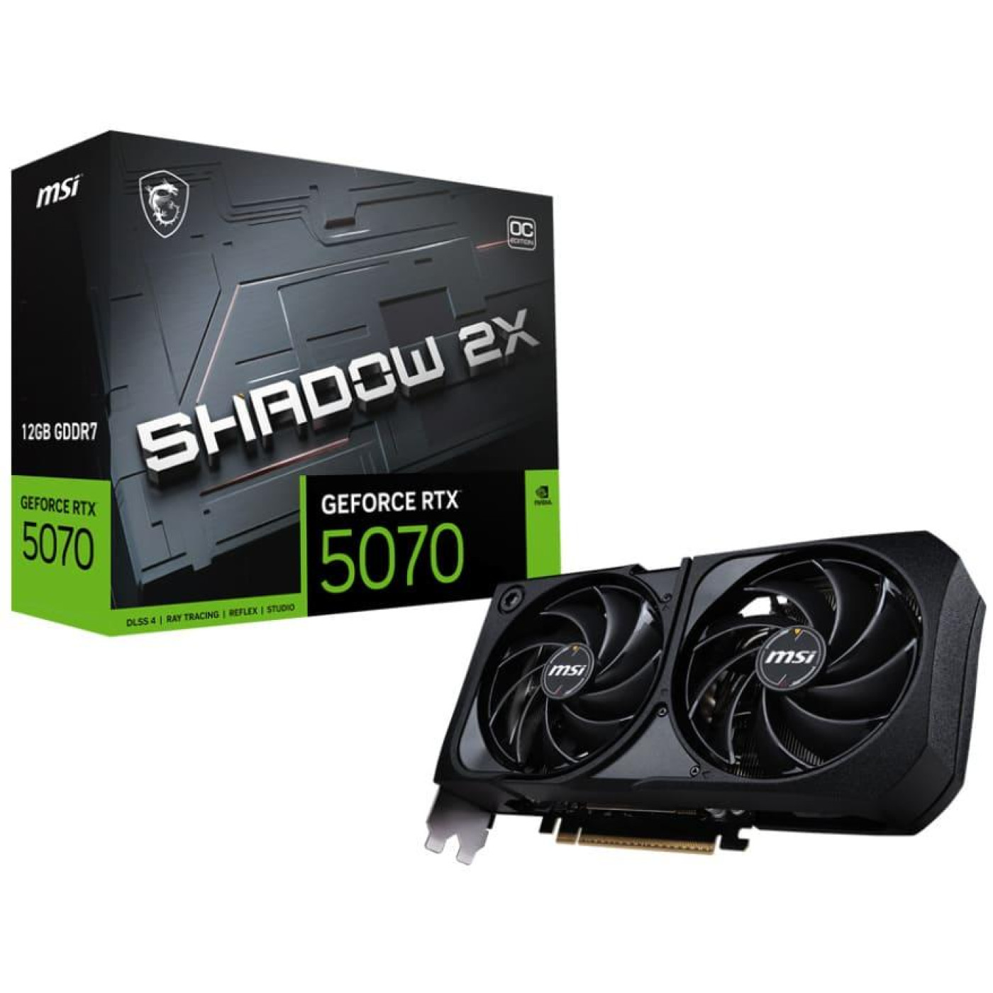 Відеокарта MSI RTX 5070 12G SHADOW 2X OC (RTX 5070 12G SHADOW 2X OC) (GDDR7, 192 bit, PCI-E v5.0 x16)