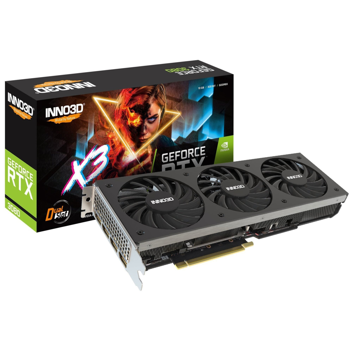 Відеокарта Inno3D RTX 3080 10Gb X3 LHR (N30803-106X-1810VA44H) (GDDR6X, 320 bit, PCI-E v4.0 x16) Б/в