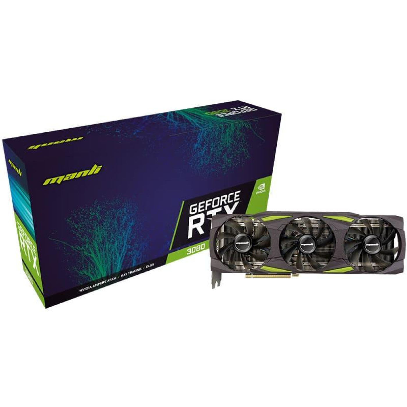 Відеокарта Manli RTX 3080 10GB LHR (M-NRTX3080/6RJHPPPV2-M3478) (GDDR6X, 320 bit, PCI-E v4.0 x16) Б/в