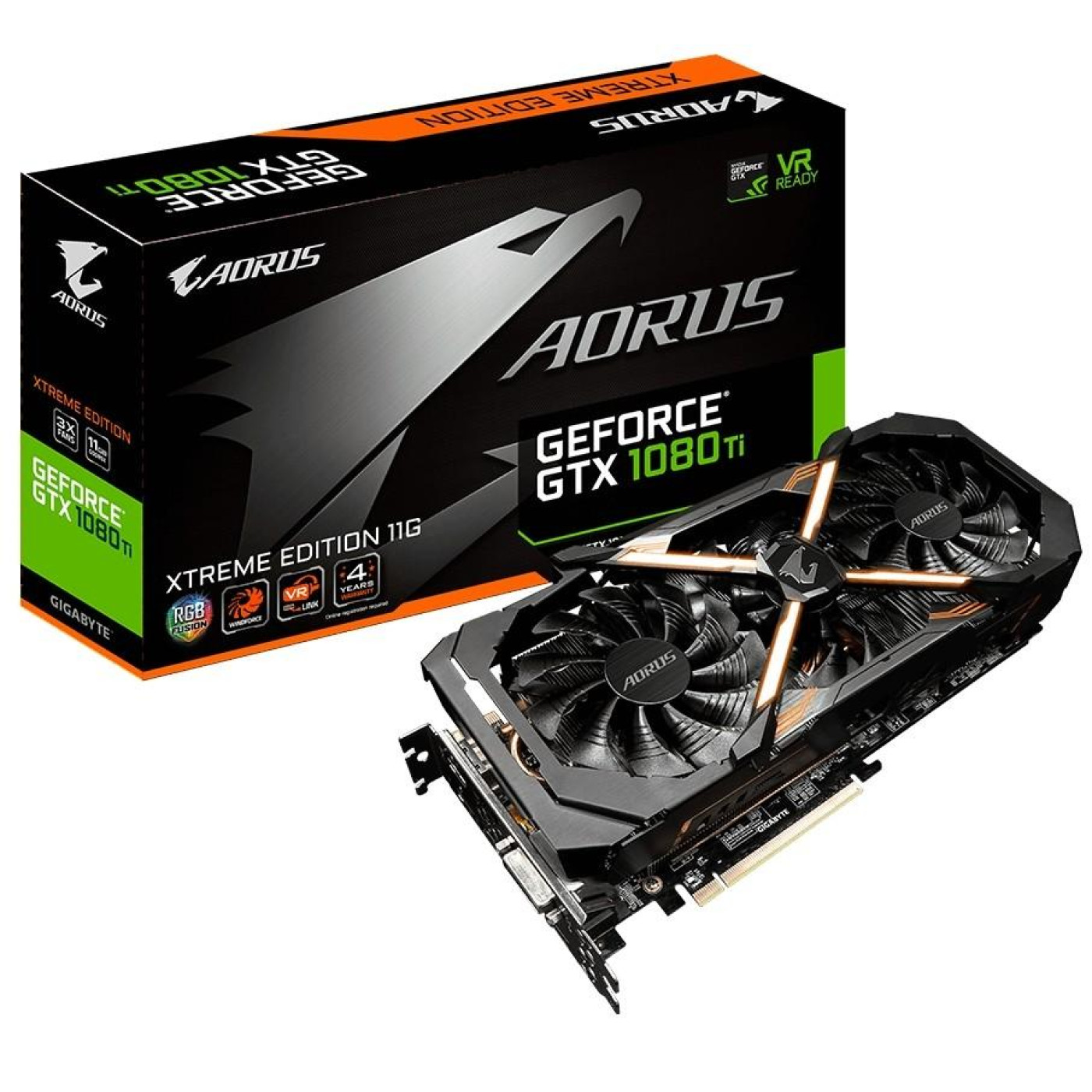 Відеокарта Gigabyte GTX 1080Ti 11Gb Aorus Xtreme Edition (GV-N108TAORUS X-11GD) (GDDR5X, 352 bit, PCI-E 3.0 x16) Б/в