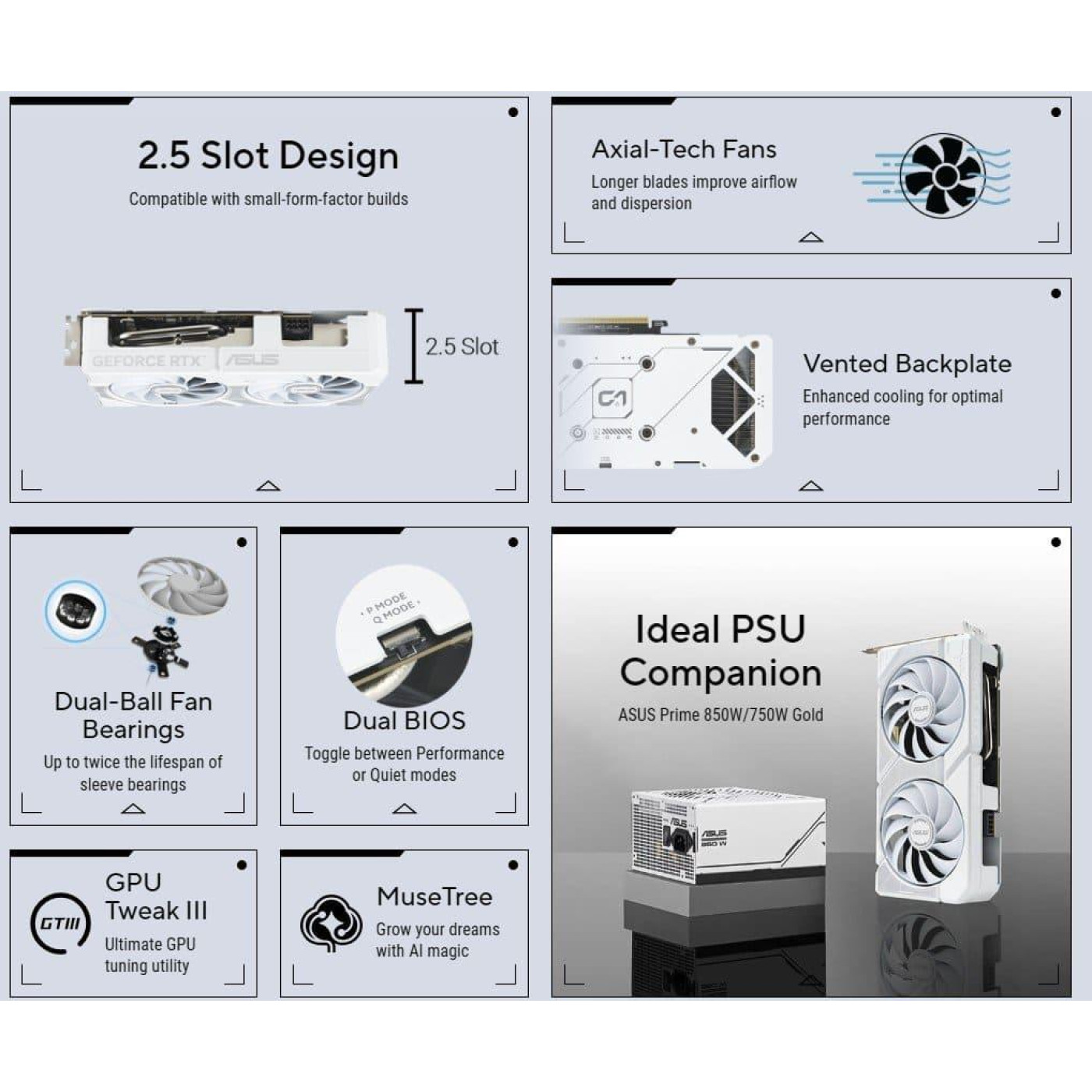 Відеокарта ASUS RTX 5060 Ti 8GB Dual OC Edition White (DUAL-RTX5060TI-O8G-WHITE) (GDDR7, 128 bit, PCI-E v5.0 x8)