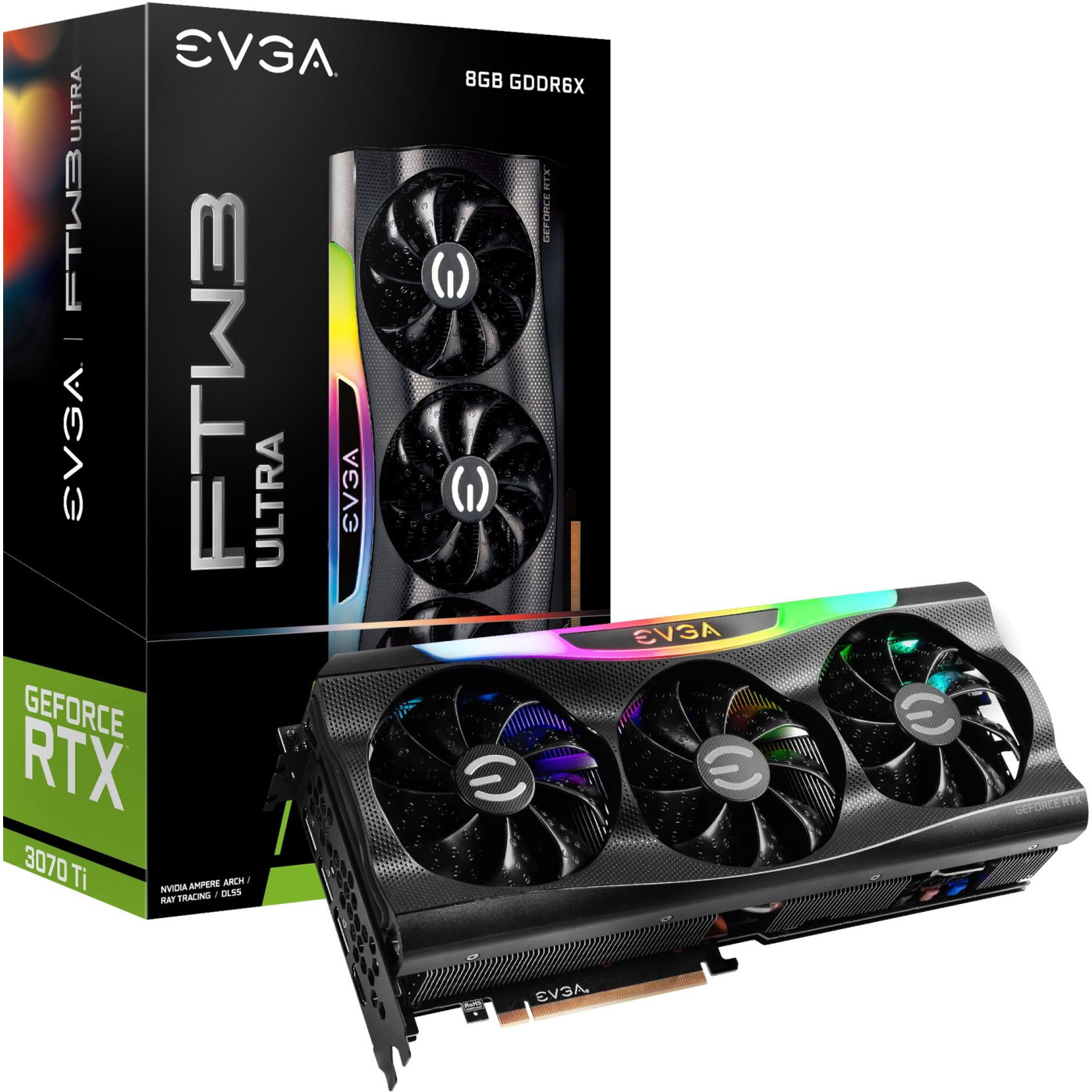 Видеокарта EVGA RTX 3070Ti FTW3 ULTRA GAMING (08G-P5-3797-KL) (GDDR6X, 256 bit, PCI-E v4.0 x16) Б/у