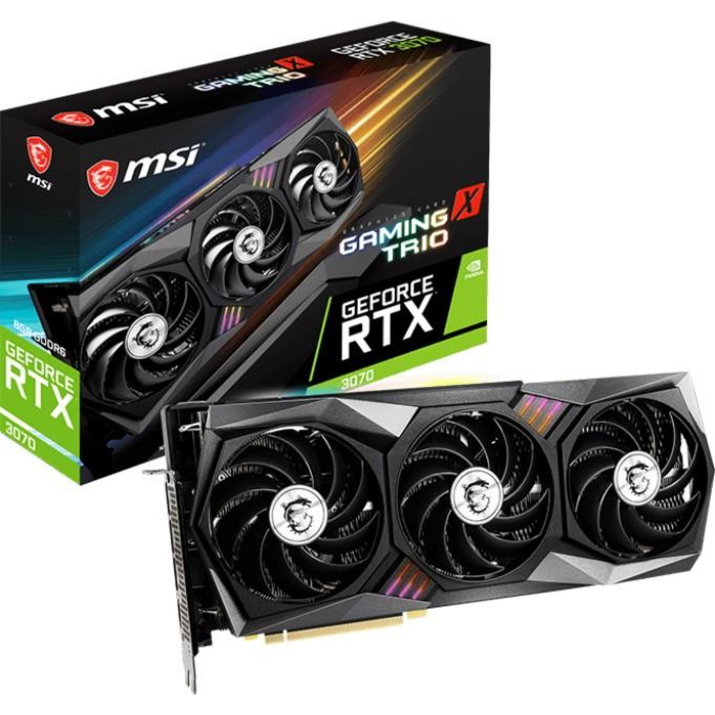 Видеокарта MSI RTX 3070 8Gb Gaming X Trio (GeForce RTX 3070 GAMING X TRIO) (GDDR6, 256 bit, PCI-E 4.0 x16) U1