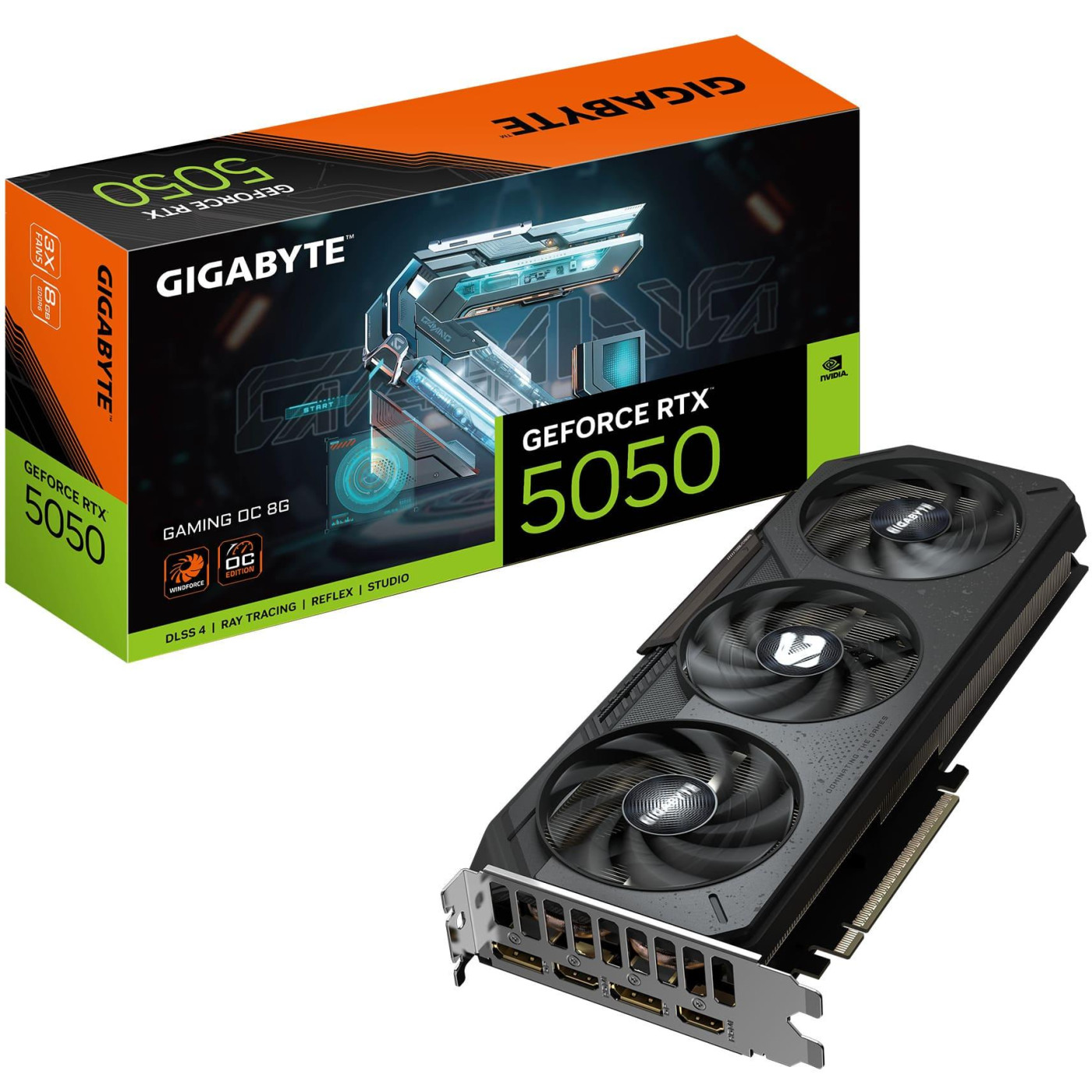 Відеокарта Gigabyte RTX 5050 8G GAMING OC (GV-N5050GAMING OC-8GD) (GDDR6, 128 bit, PCI-E v5.0 x16)