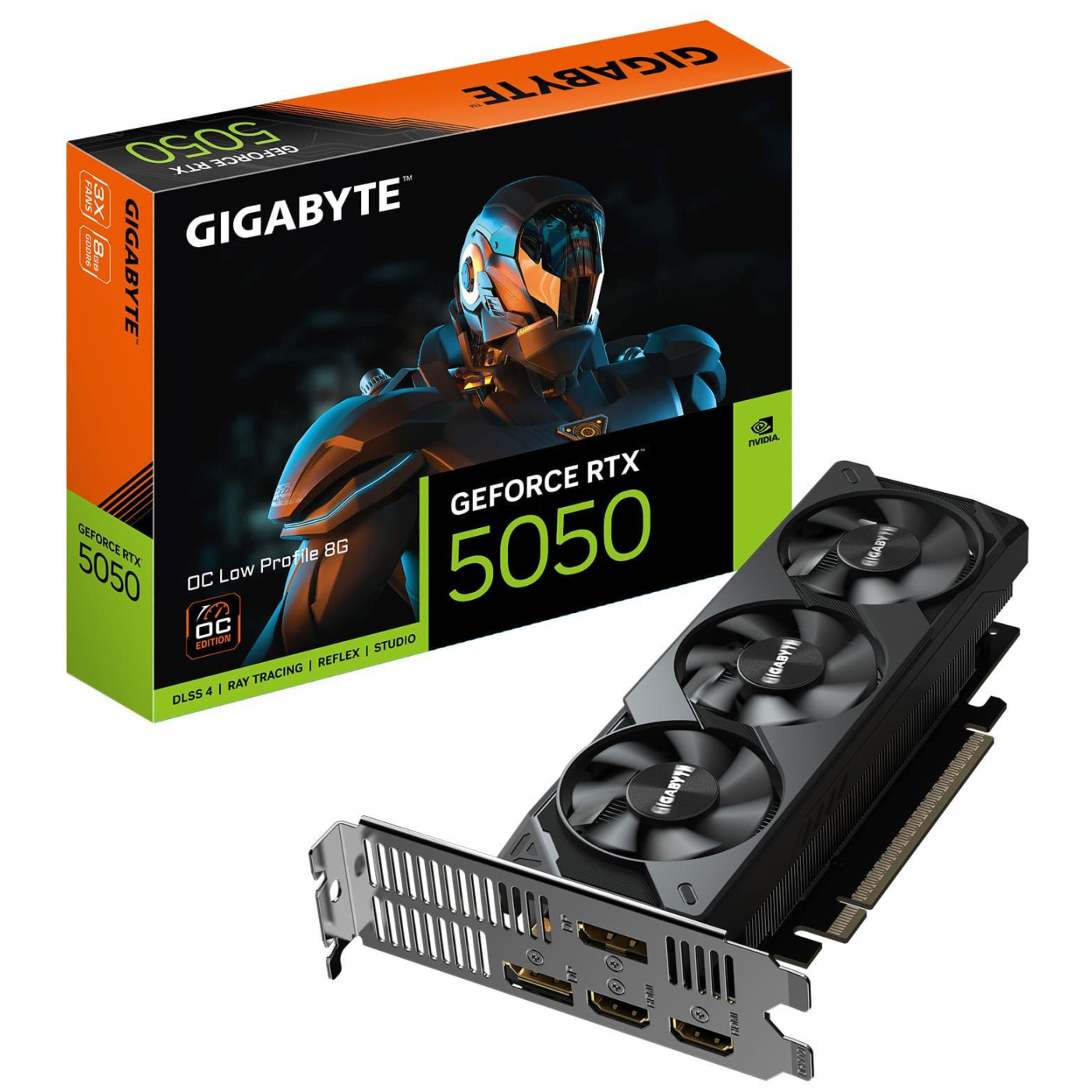 Відеокарта Gigabyte RTX 5050 8G OC Low Profile (GV-N5050OC-8GL) (GDDR6, 128 bit, PCI-E v5.0 x16)