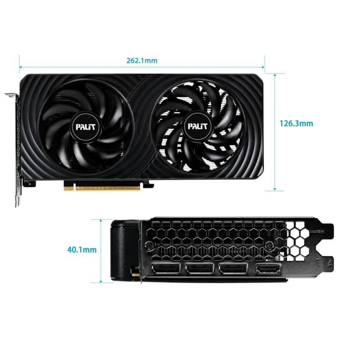 Відеокарта Palit RTX 5050 8GB Dual OC (NE65050S19P1-GB2070D) (GDDR6, 128 bit, PCI-E v5.0 x16)