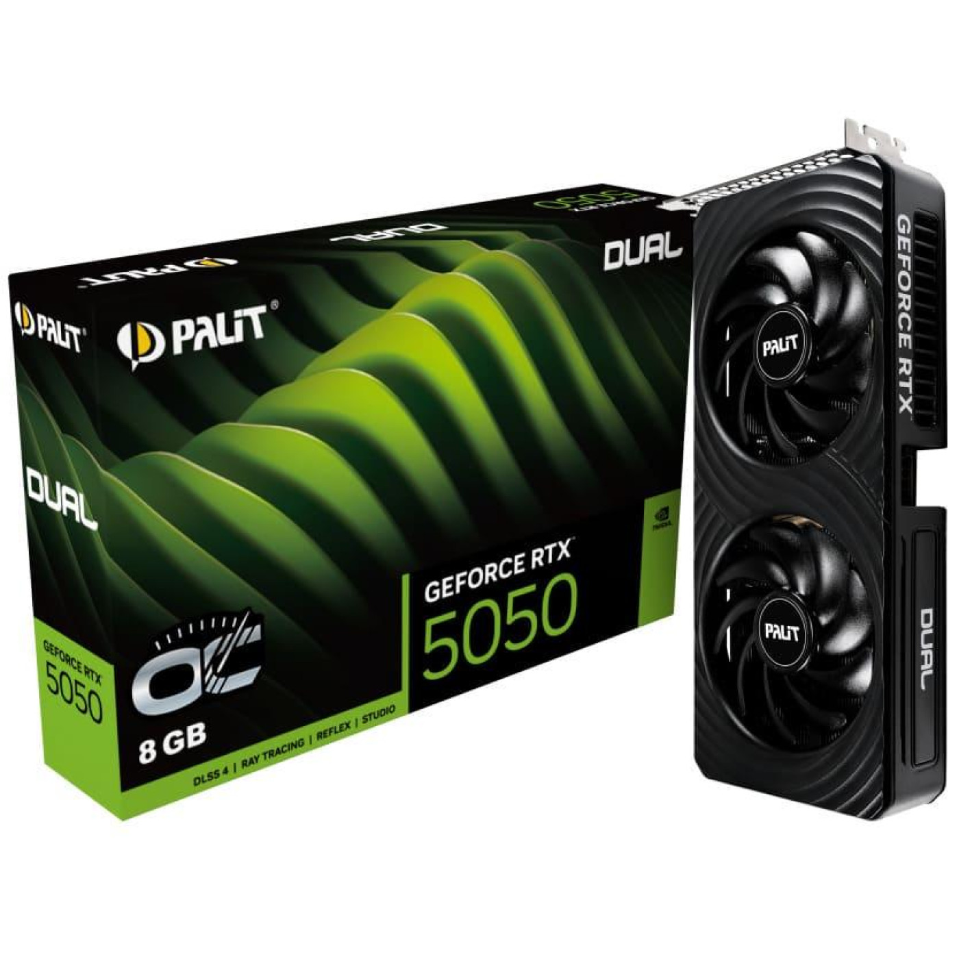 Відеокарта Palit RTX 5050 8GB Dual OC (NE65050S19P1-GB2070D) (GDDR6, 128 bit, PCI-E v5.0 x16)