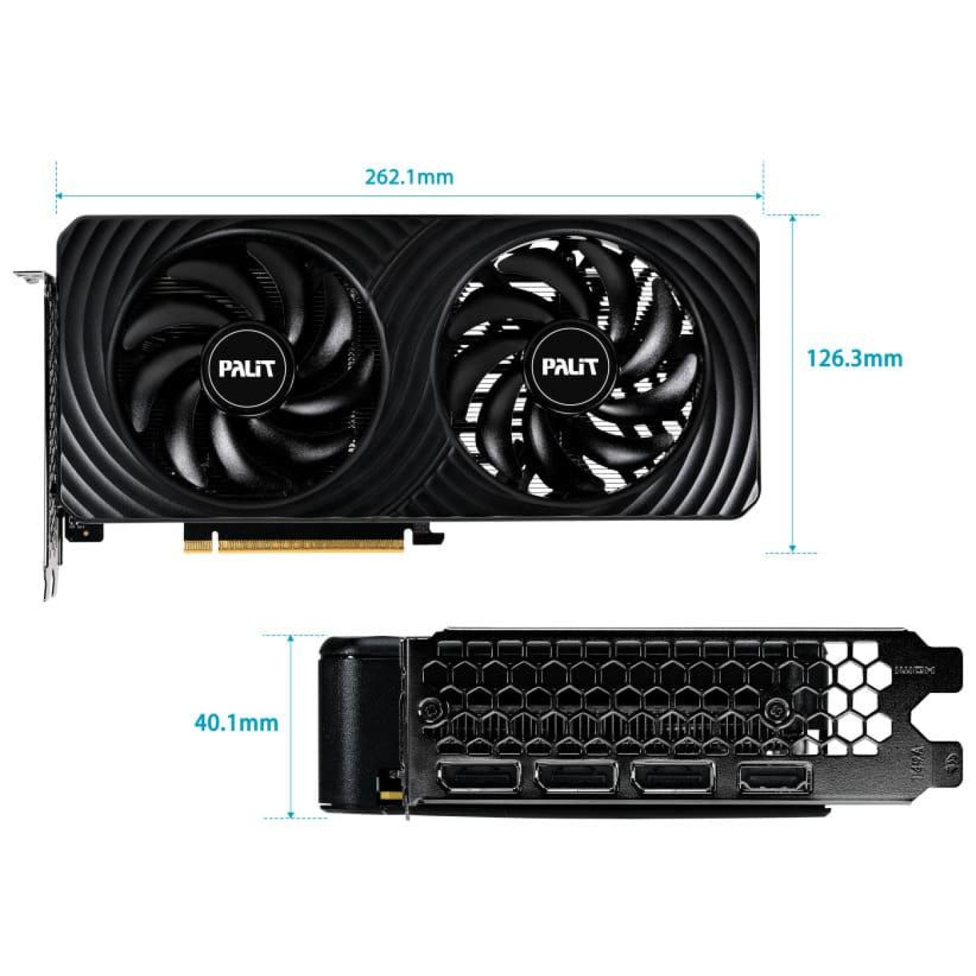Відеокарта Palit RTX 5050 8GB Dual (NE65050019P1-GB2070D) (GDDR6, 128 bit, PCI-E v5.0 x16)