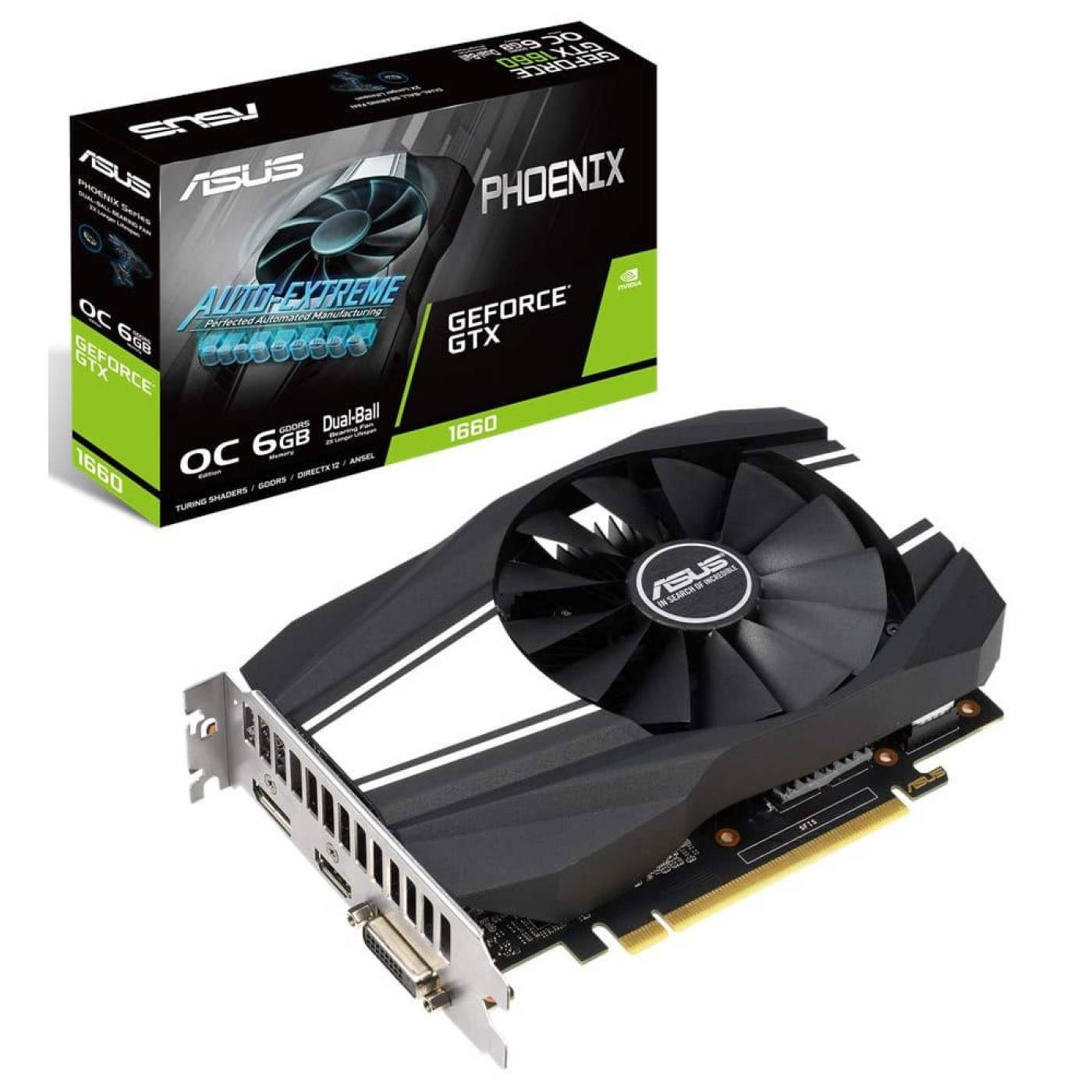 Видеокарта ASUS GTX 1660 6Gb Phoenix OC (PH-GTX1660-O6G) (GDDR6, 192 bit, PCI-E 3.0 x16)
