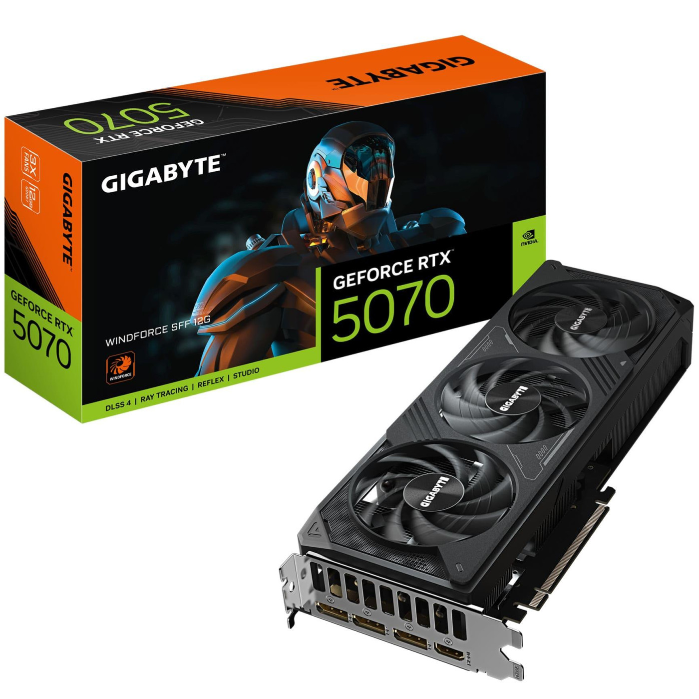Відеокарта Gigabyte RTX 5070 12GB WINDFORCE SFF (GV-N5070WF3-12GD) (GDDR7, 192 bit, PCI-E v5.0 x16)