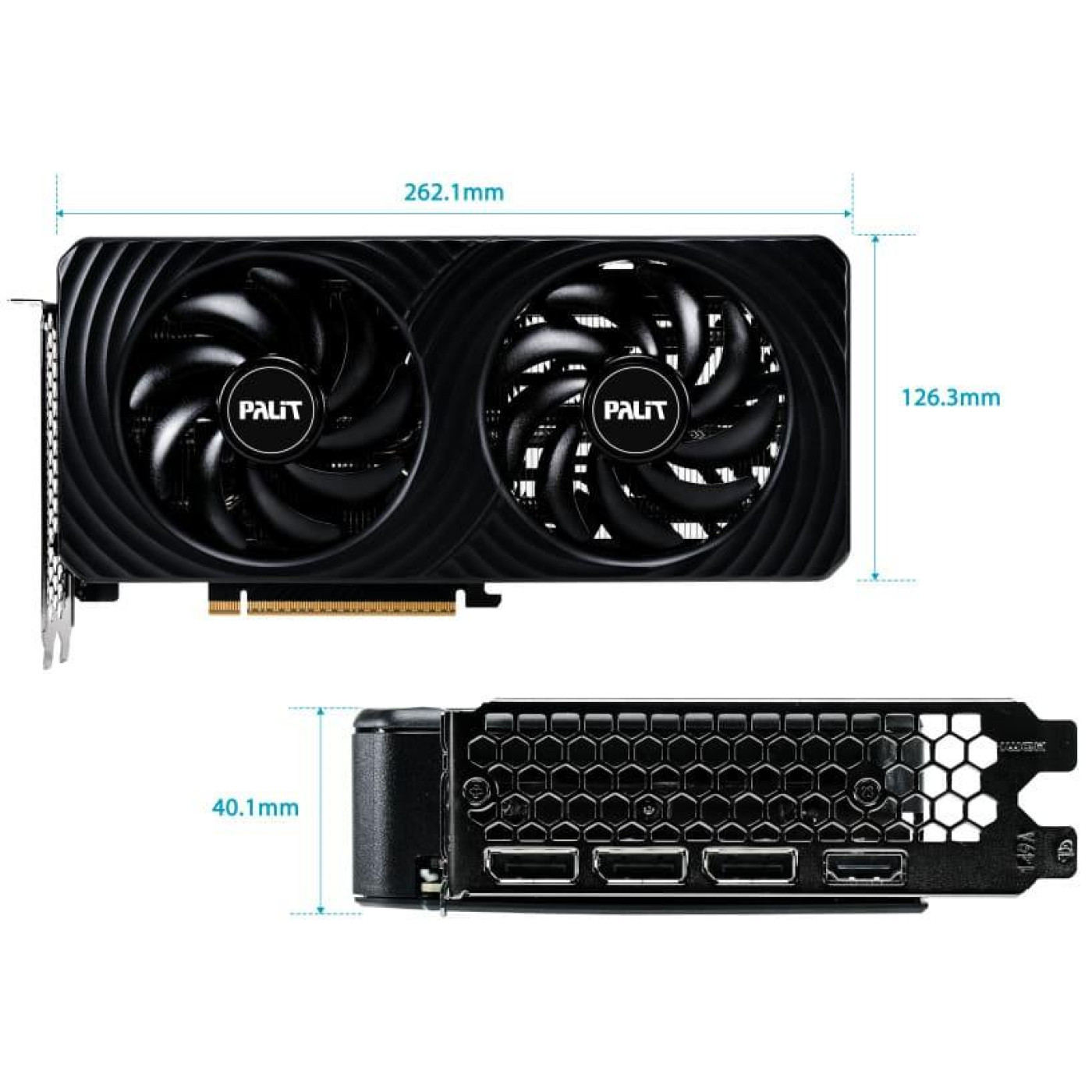 Видеокарта Palit RTX 5060 8GB Dual (NE75060019P1-GB2063D) (GDDR7, 128 bit, PCI-E v5.0 x16)