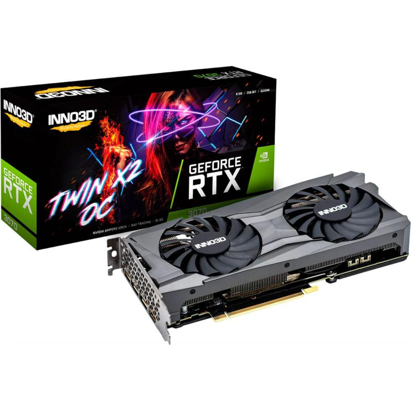 Відеокарта Inno3D RTX 3070 8Gb Twin X2 OC (N30702-08D6X-1710VA32L) (GDDR6, 256 bit, PCI-E v4.0 x16) Б/в