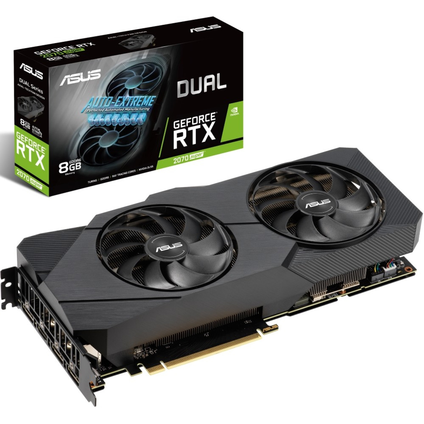 Видеокарта ASUS RTX 2070 8Gb Super Dual Evo OC (DUAL-RTX2070S-O8G-EVO) (GDDR6, 256 bit, PCI-E v3.0) Б/у