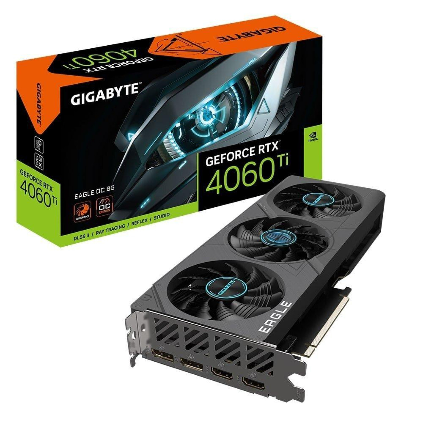 Відеокарта Gigabyte RTX 4060 Ti 8Gb EAGLE (GV-N406TEAGLE-8GD) (GDDR6, 128 bit, PCI-E v4.0) Б/в