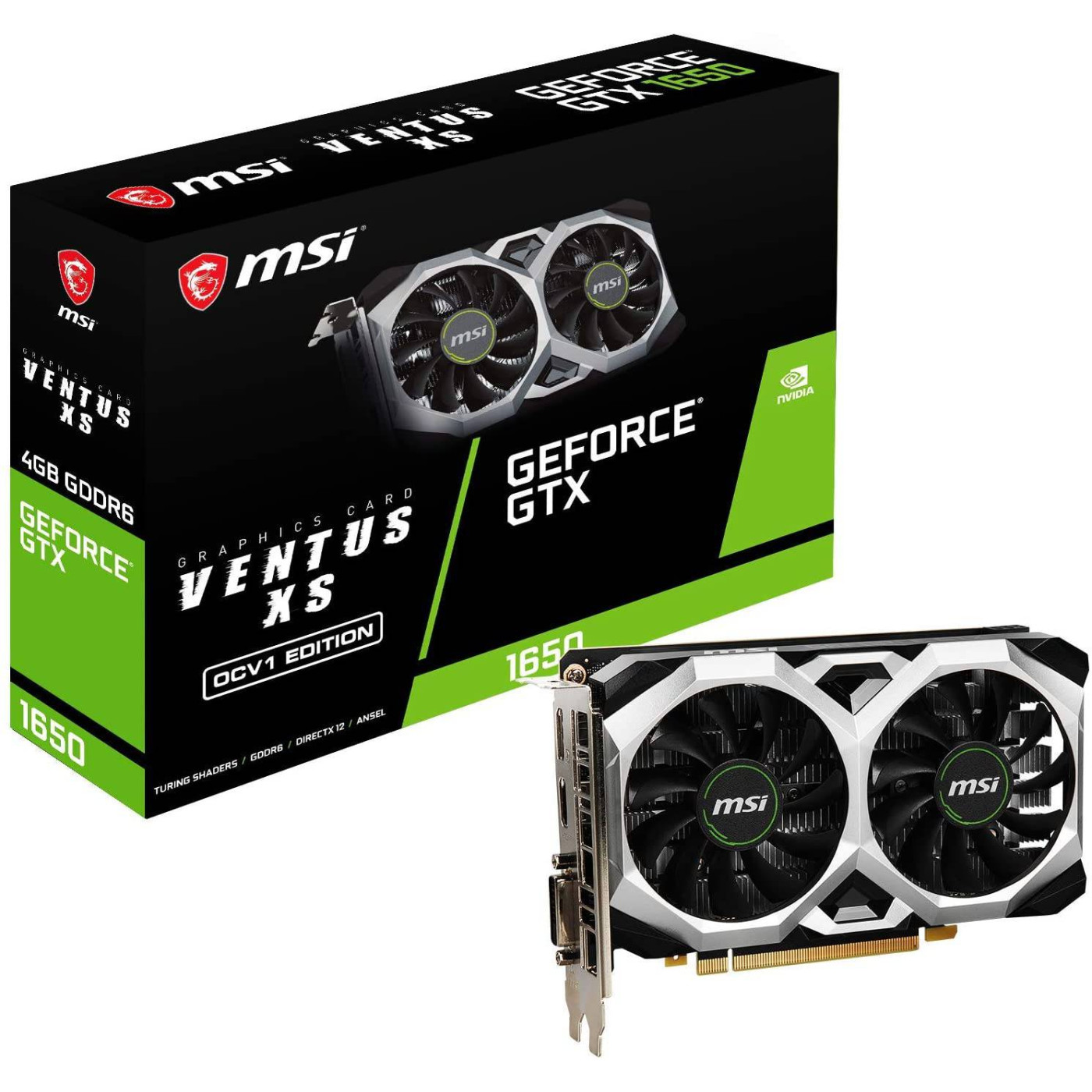 Відеокарта MSI GTX 1650 4Gb D6 Ventus XS OCV1 (GTX 1650 D6 VENTUS XS OCV1) (GDDR6, 128 bit, PCI-E 3.0 x16) Б/в