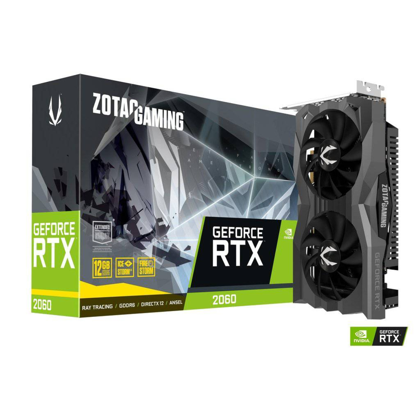 Видеокарта Zotac RTX 2060 12Gb Twin Fan GAMING (ZT-T20620F-10M) (GDDR6, 192 bit, PCI-E 3.0)