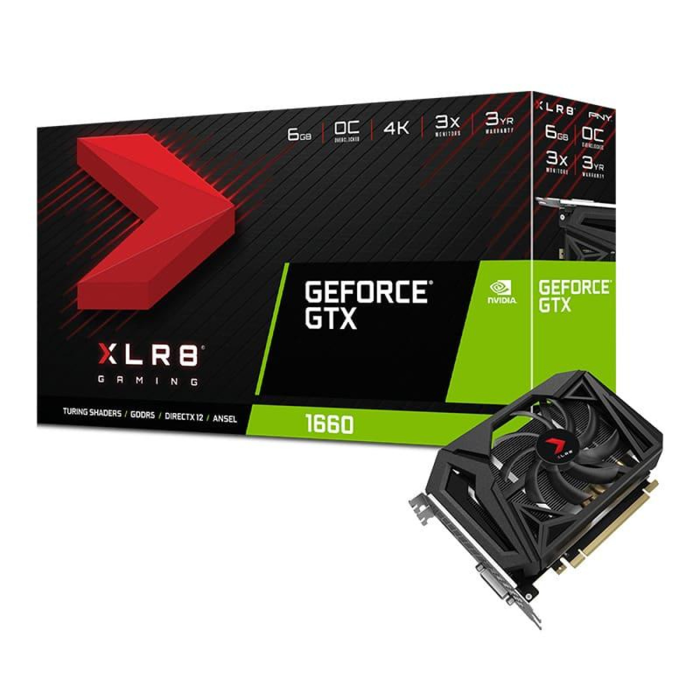 Відеокарта PNY GTX 1660 6GB (GMX1660N3H6EW1AKTP) (GDDR6, 192 bit, PCI-E v3.0) Б/в