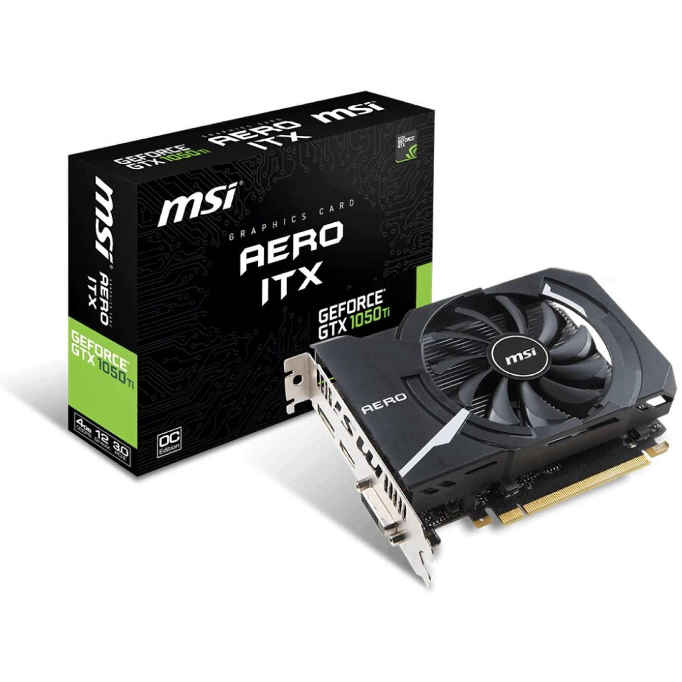 Видеокарта MSI GTX 1050Ti 4Gb Aero ITX OC (GTX 1050 TI AERO ITX 4G OC) (GDDR5, 128 bit, PCI-E 3.0 x16) Б/у