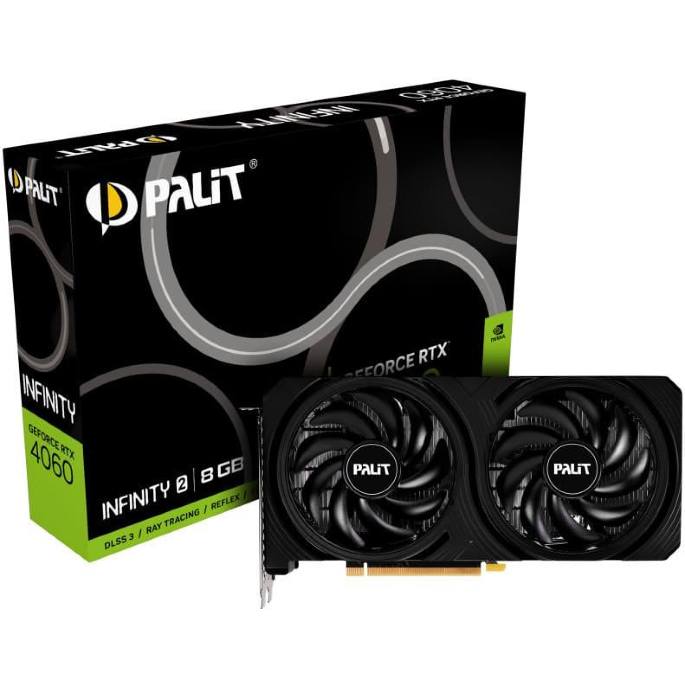 Відеокарта Palit RTX 4060 8GB INFINITY 2 (NE64060019P1-1070L) (GDDR6, 128 bit, PCI-E v4.0 x8) Б/в