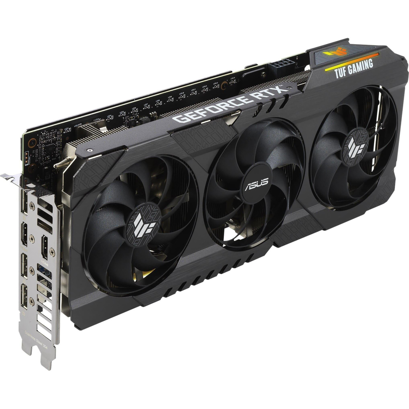 Видеокарта ASUS RTX 3060Ti 8Gb TUF Gaming OC (TUF-RTX3060TI-O8G-GAMING) (GDDR6, 256 bit, PCI-E v4.0 x16) Б/у