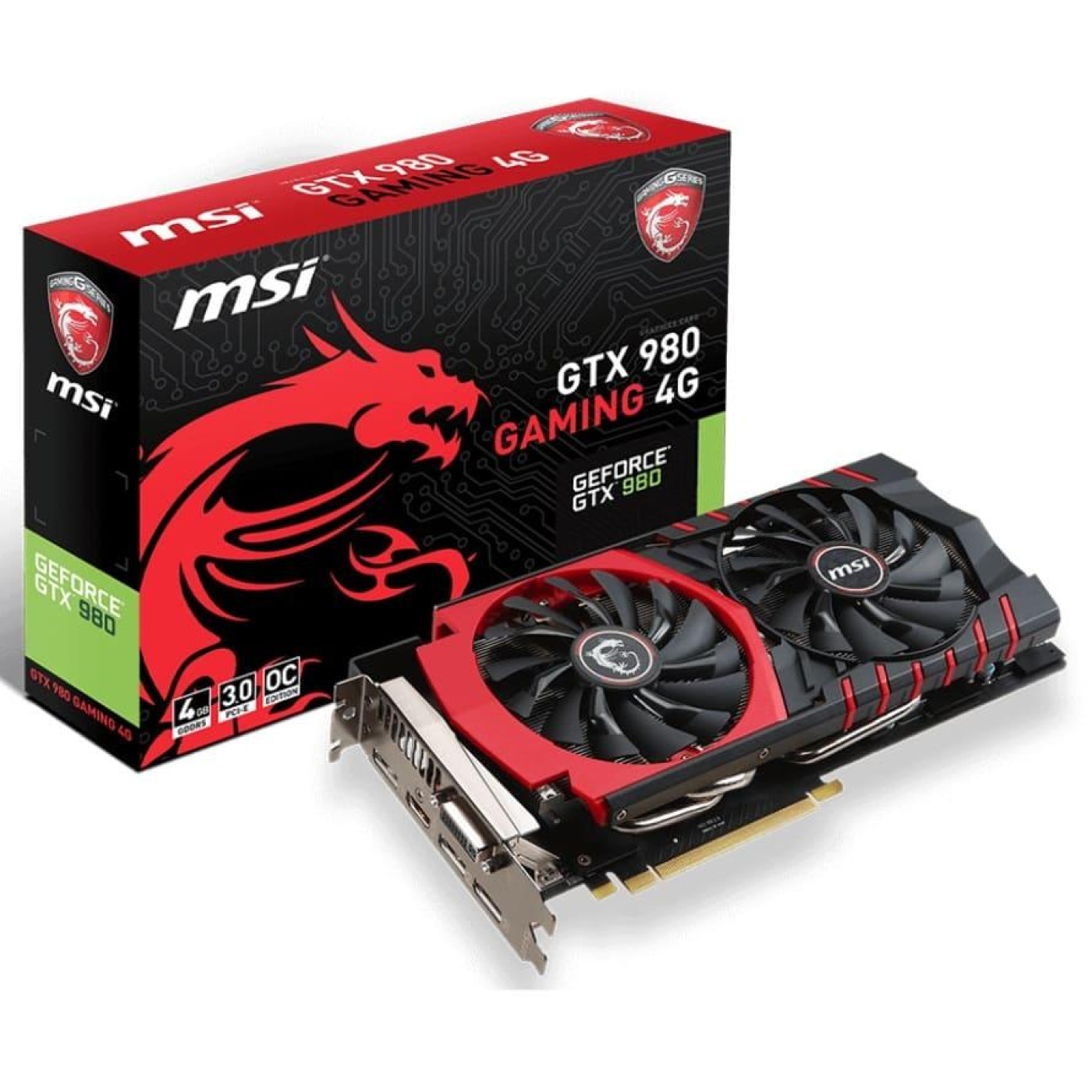 Відеокарта MSI GTX 980 Gaming 4G (GTX 980 Gaming 4G) (GDDR5, 256 bit, PCI-E v3.0) Б/в