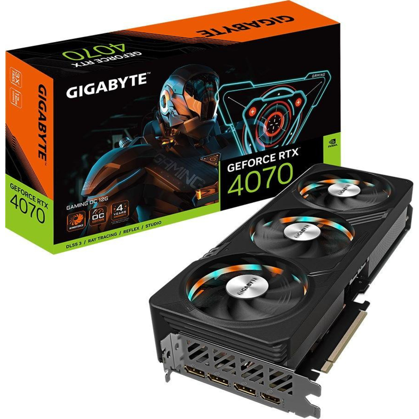 Видеокарта Gigabyte RTX 4070 12GB GAMING OC (GV-N4070GAMING OC-12GD) (GDDR6X, 192 bit, PCI-E v4.0 x16) Б/у