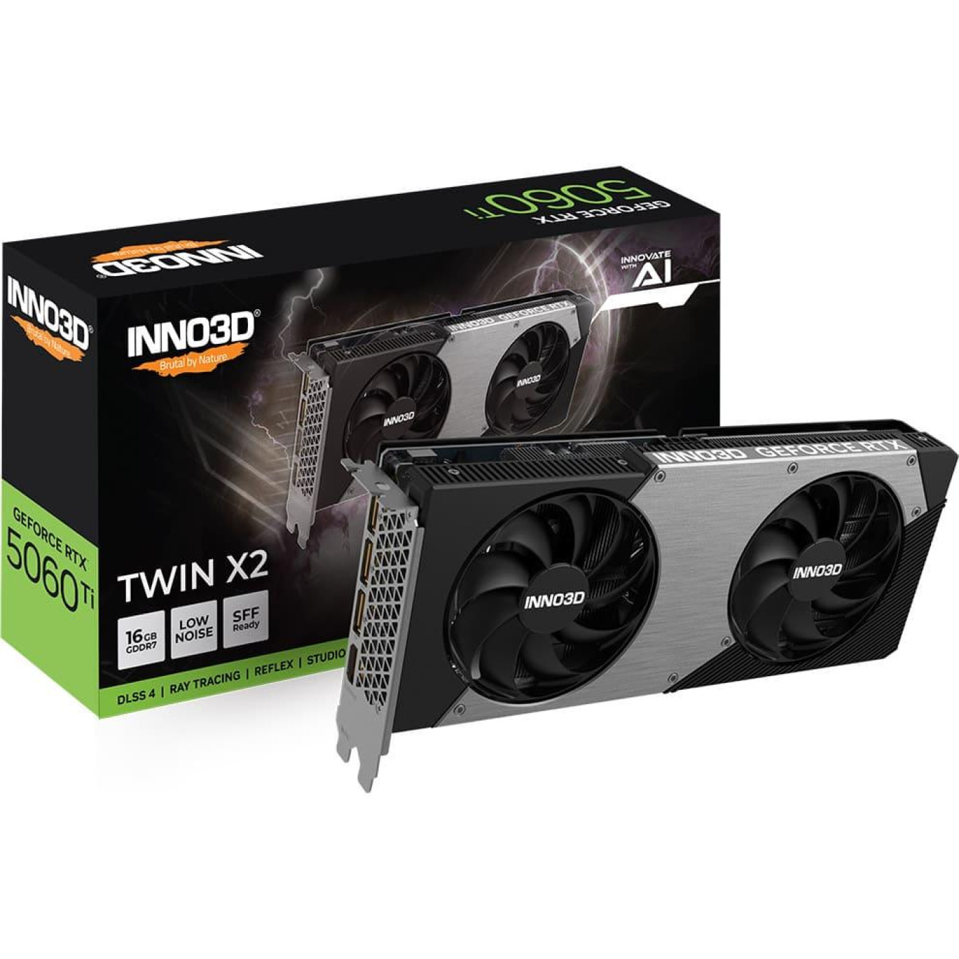 Відеокарта Inno3D RTX 5060 Ti 16GB TWIN X2 (N506T2-16D7-191073N) (GDDR7, 128 bit, PCI-E v5.0 x8)