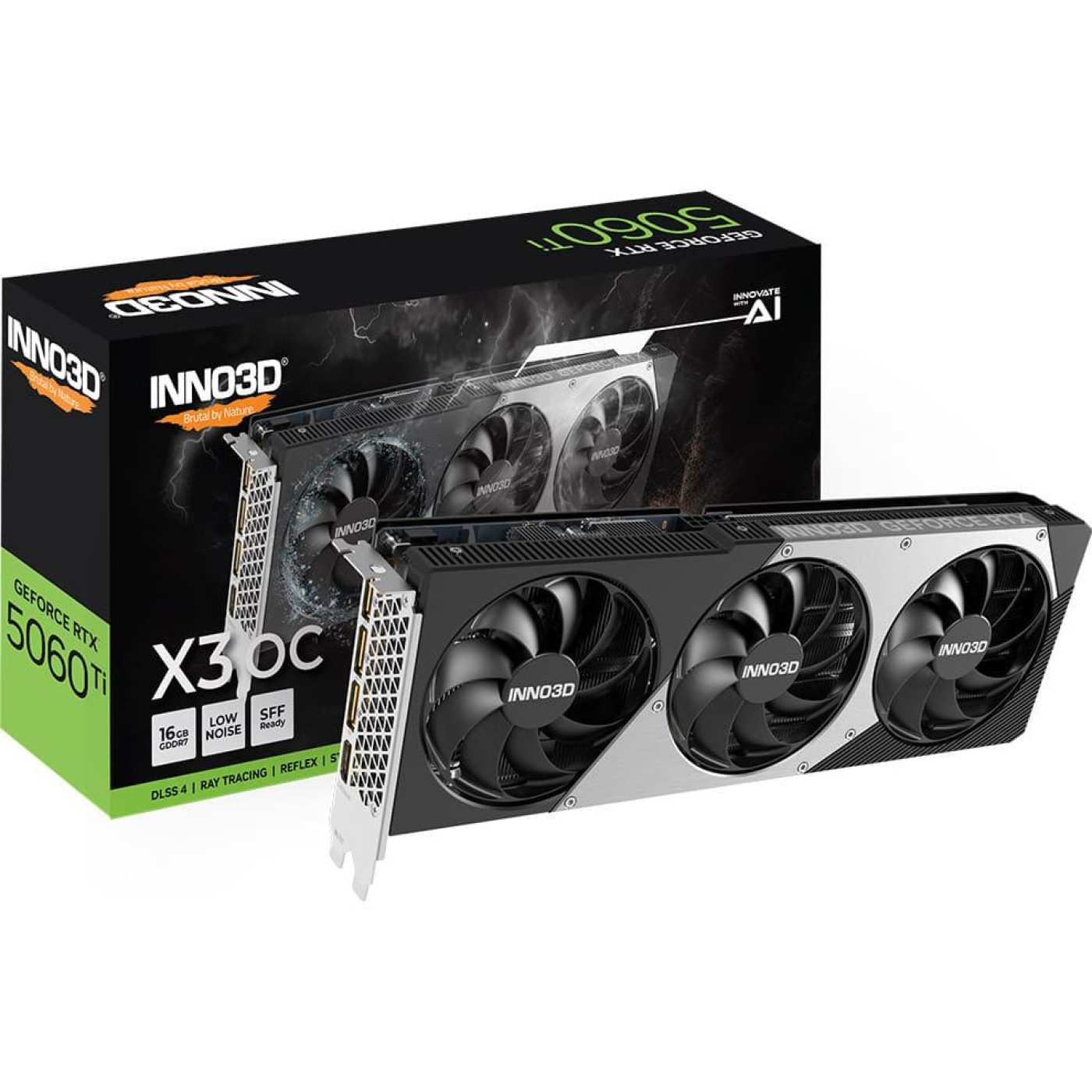 Відеокарта Inno3D RTX 5060 Ti 16GB X3 OC (N506T3-16D7X-191073L) (GDDR7, 128 bit, PCI-E v5.0 x8)