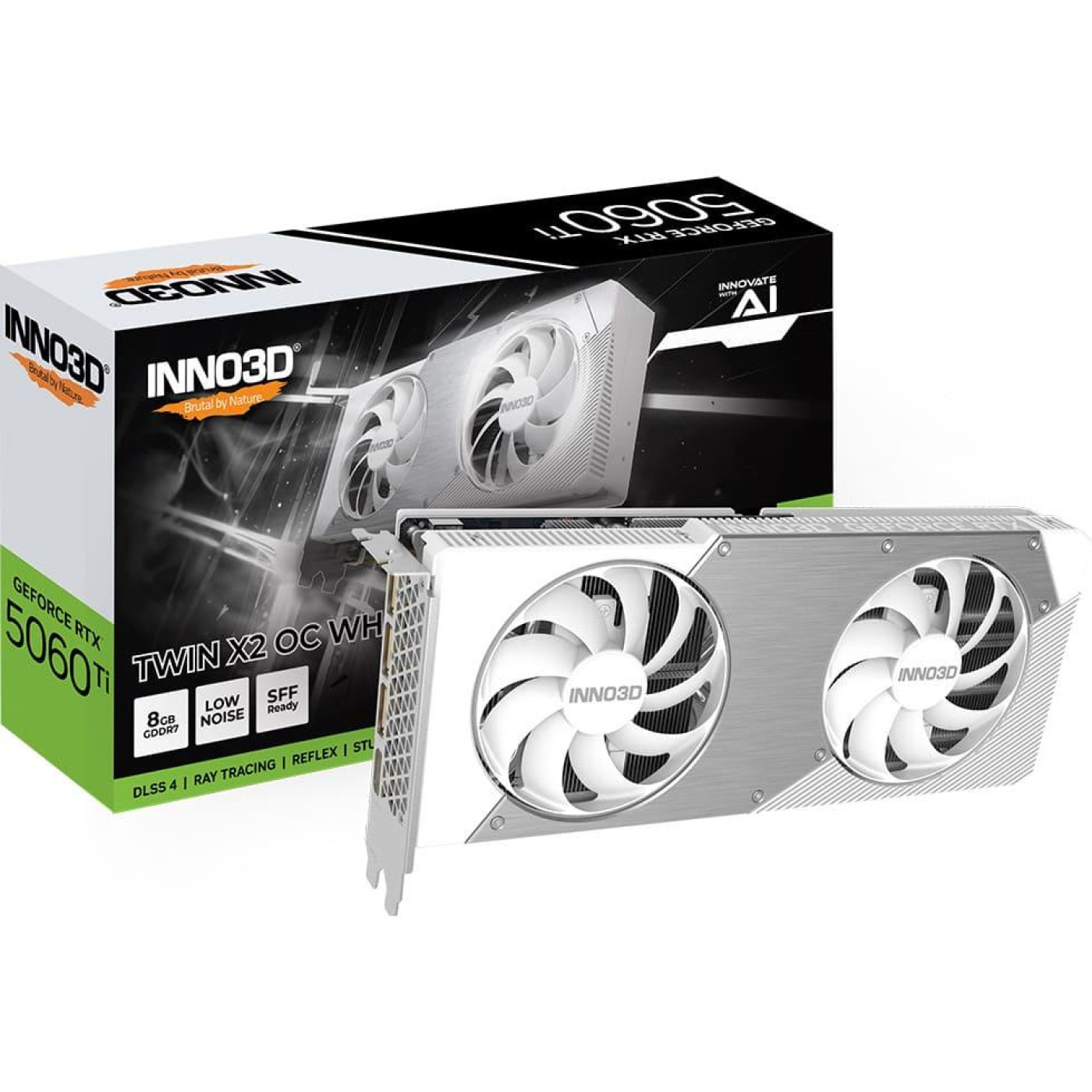 Відеокарта Inno3D RTX 5060 Ti 8GB TWIN X2 OC WHITE (N506T2-08D7X-193075W) (GDDR7, 128 bit, PCI-E v5.0 x8)