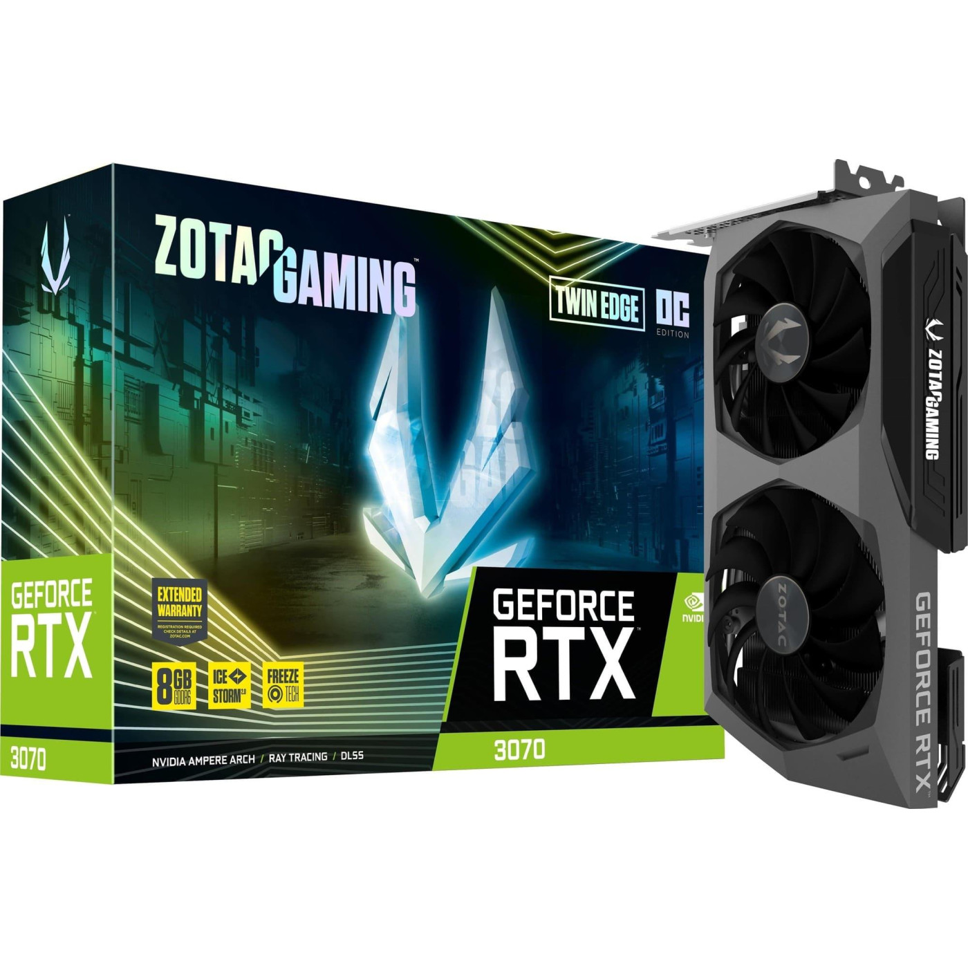 Відеокарта Zotac RTX 3070 8Gb Twin Edge OC (ZT-A30700H-10P) (GDDR6, 256 bit, PCI-E v4.0 x16) Б/в