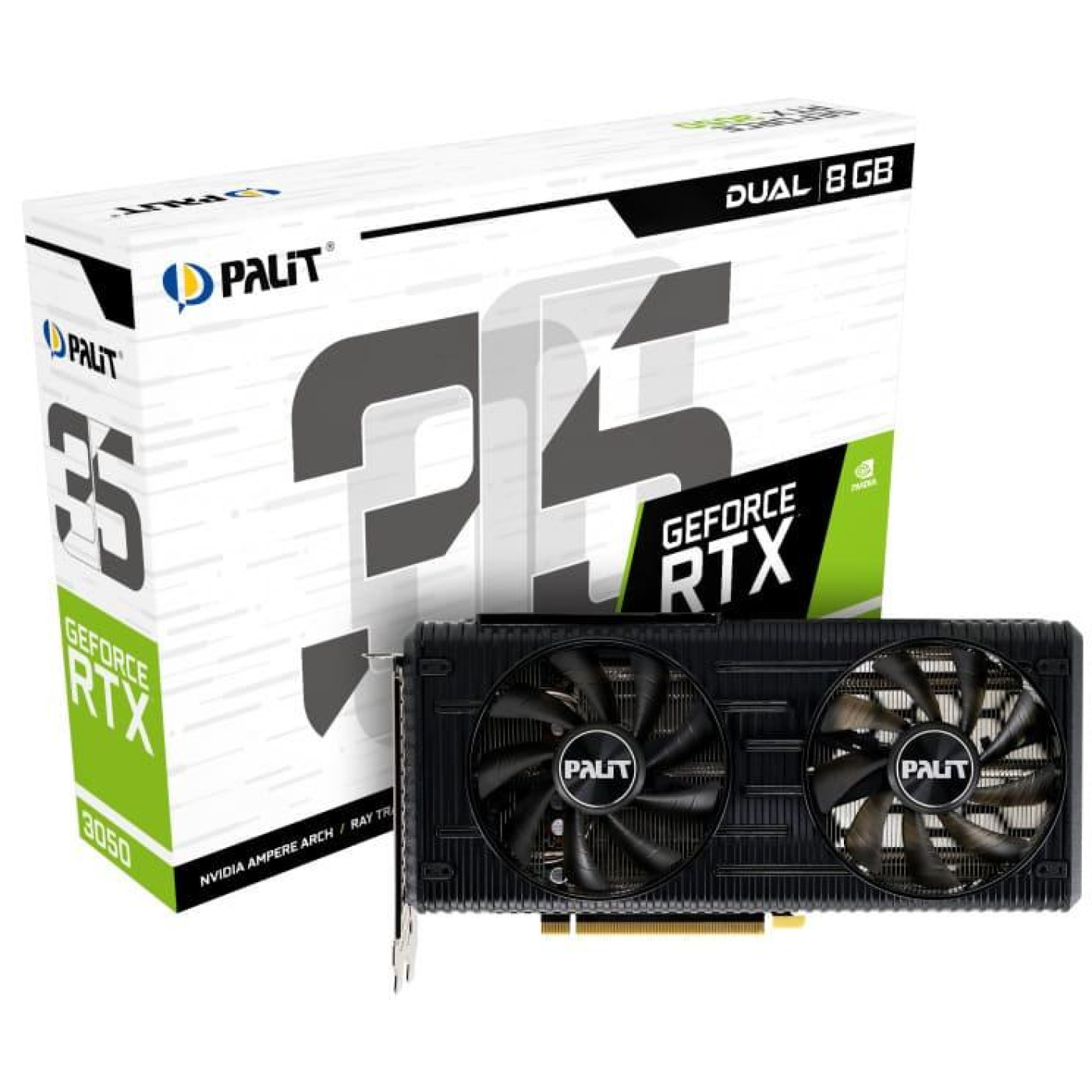 Відеокарта Palit RTX 3050 8Gb Dual (NE63050019P1-190AD) (GDDR6, 128 bit, PCI-E v4.0) U1