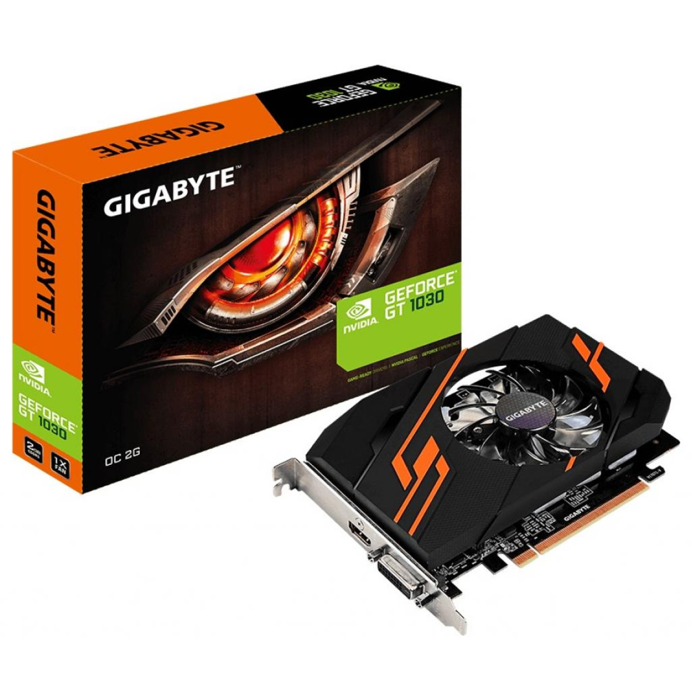 Видеокарта Gigabyte GT 1030 2Gb OC (GV-N1030OC-2GI) (GDDR5, 64 bit, PCI-E 3.0 x16)